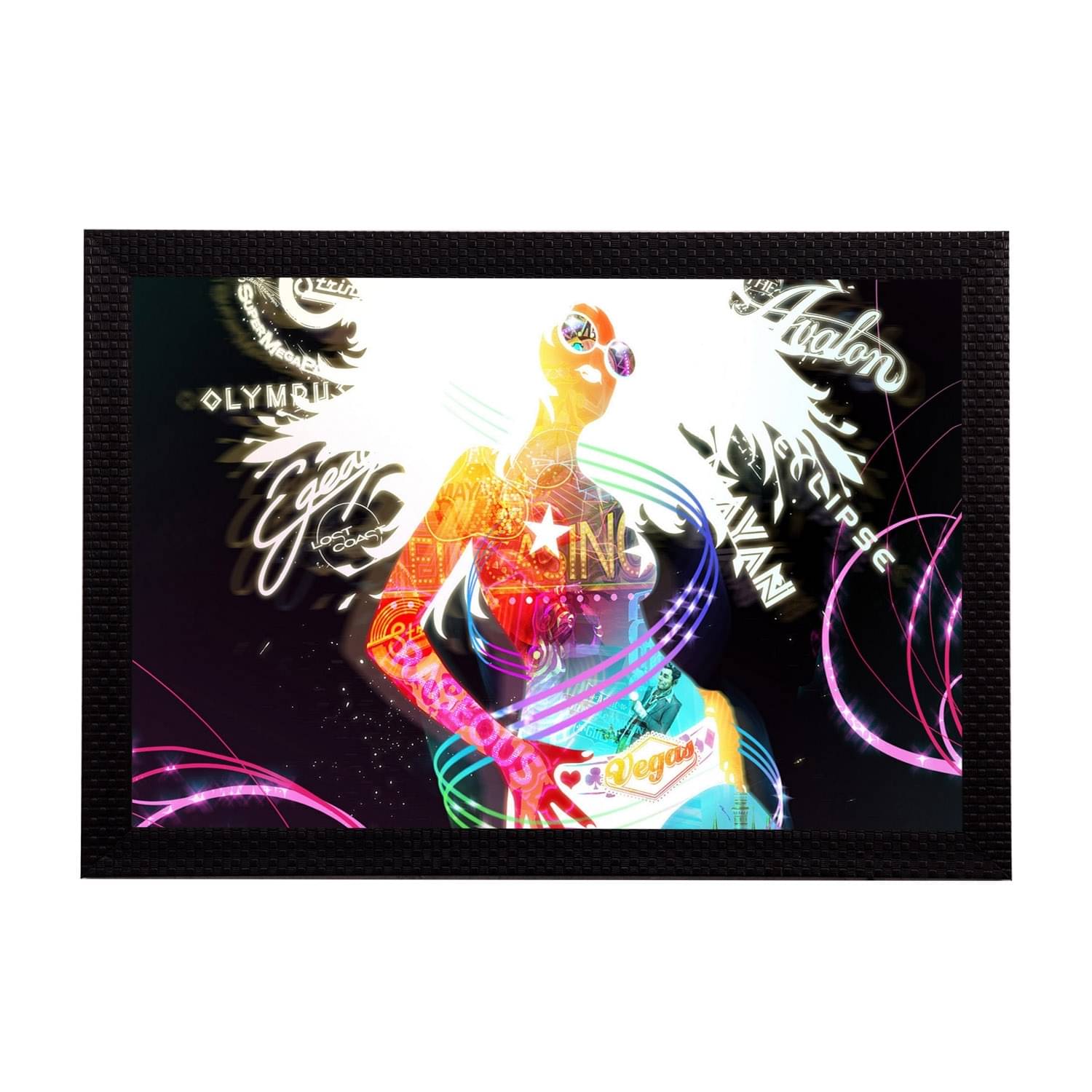     			eCraftIndia Multicoloured Abstract UV Wall Art