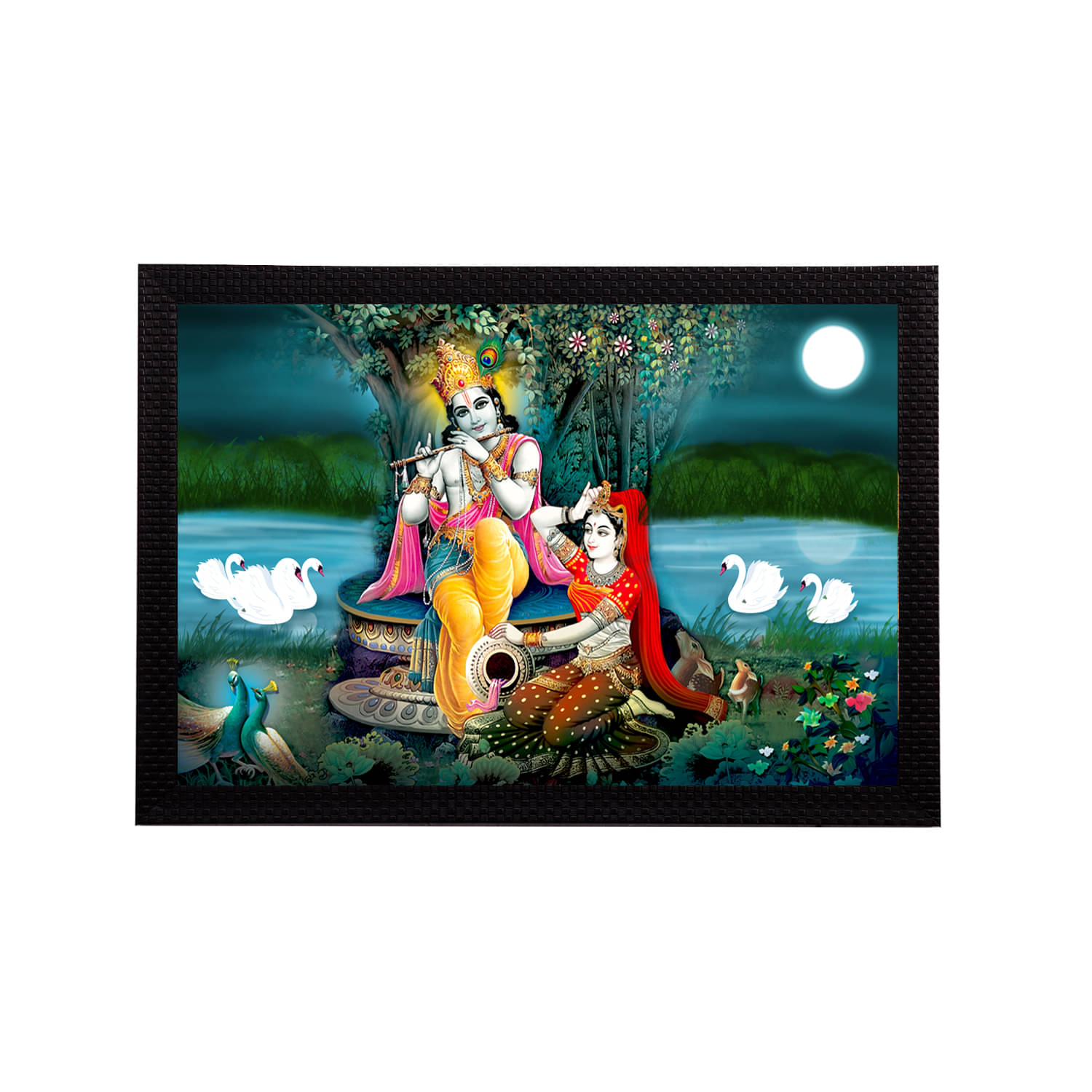     			eCraftIndia Lord Krishna Satin Matt Texture UV Art Painting