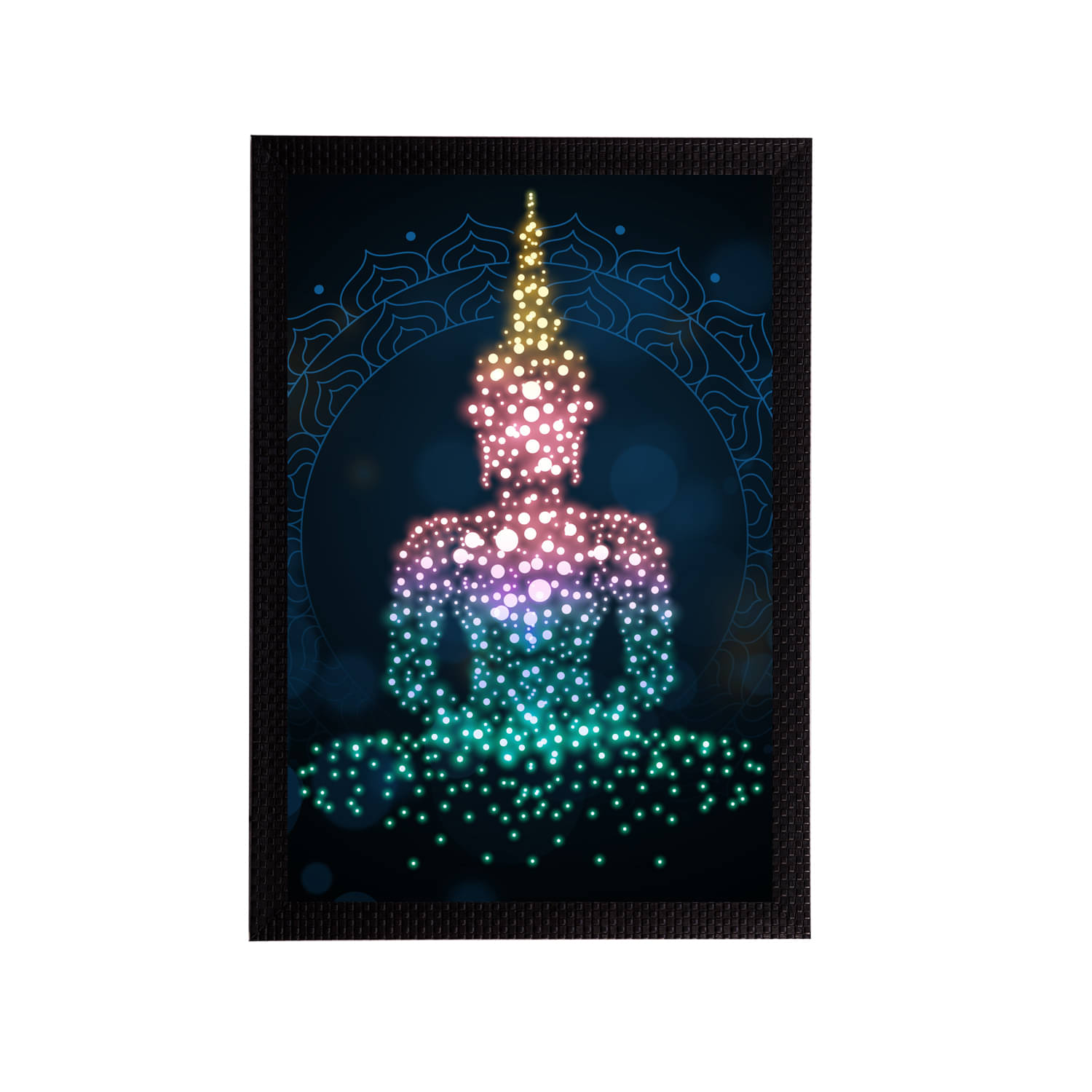 eCraftIndia Black & Green Meditating Lord Buddha Satin Matt Texture UV Wall Art eCraftIndia Black & Green Meditating Lord Buddha Satin Matt Texture UV Wall Art