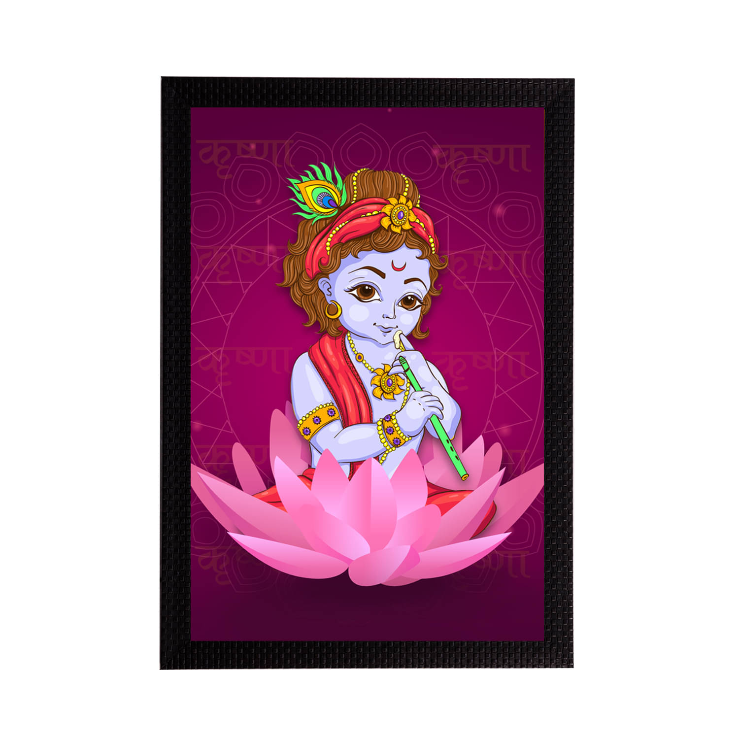     			eCraftIndia Lord Krishna Satin Matt Texture UV Art Painting