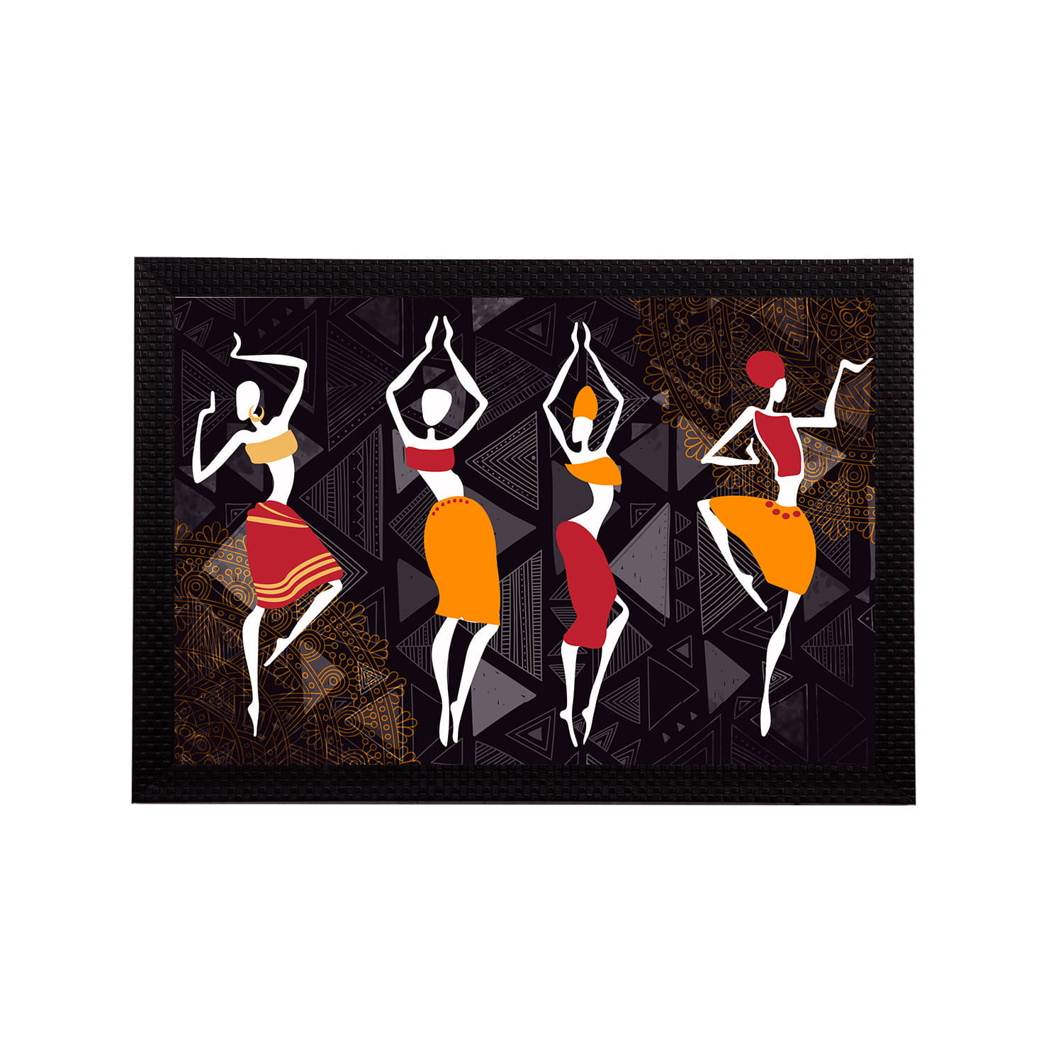 eCraftIndia Black & Maroon Tribal Theme Satin Matt Textured UV Wall Painting     			eCraftIndia Black & Maroon Tribal Theme Satin Matt Textured UV Wall Painting