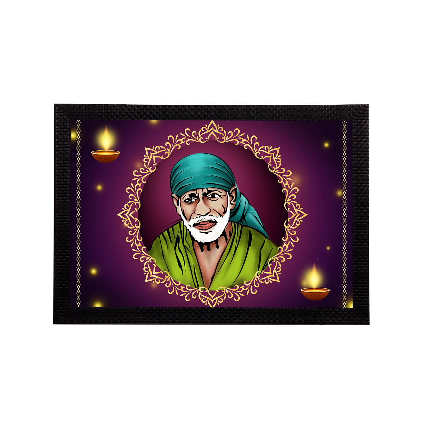     			eCraftIndia Sai Baba Satin Matt Texture UV Art Painting