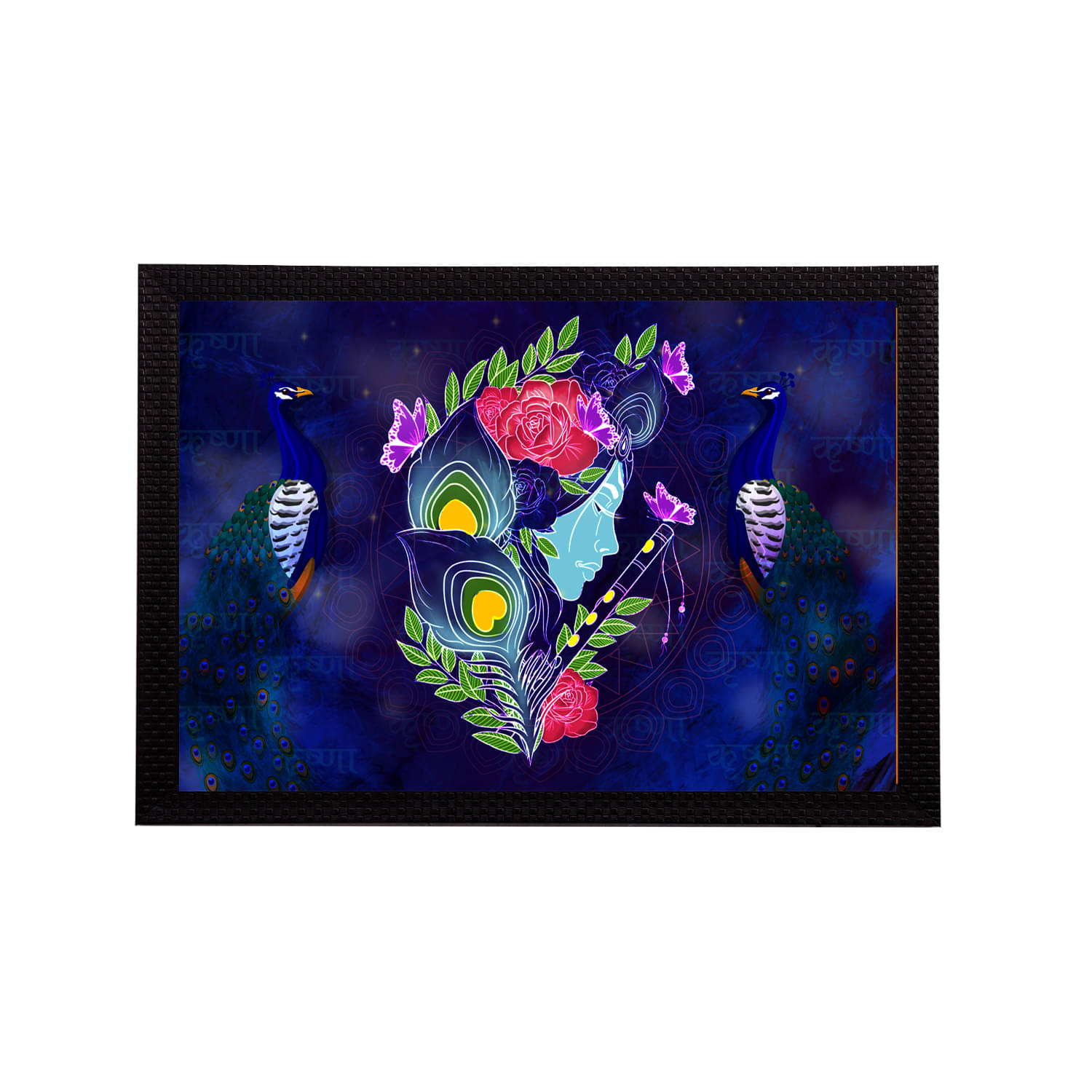     			eCraftIndia Lord Krishna Satin Matt Texture UV Art Painting