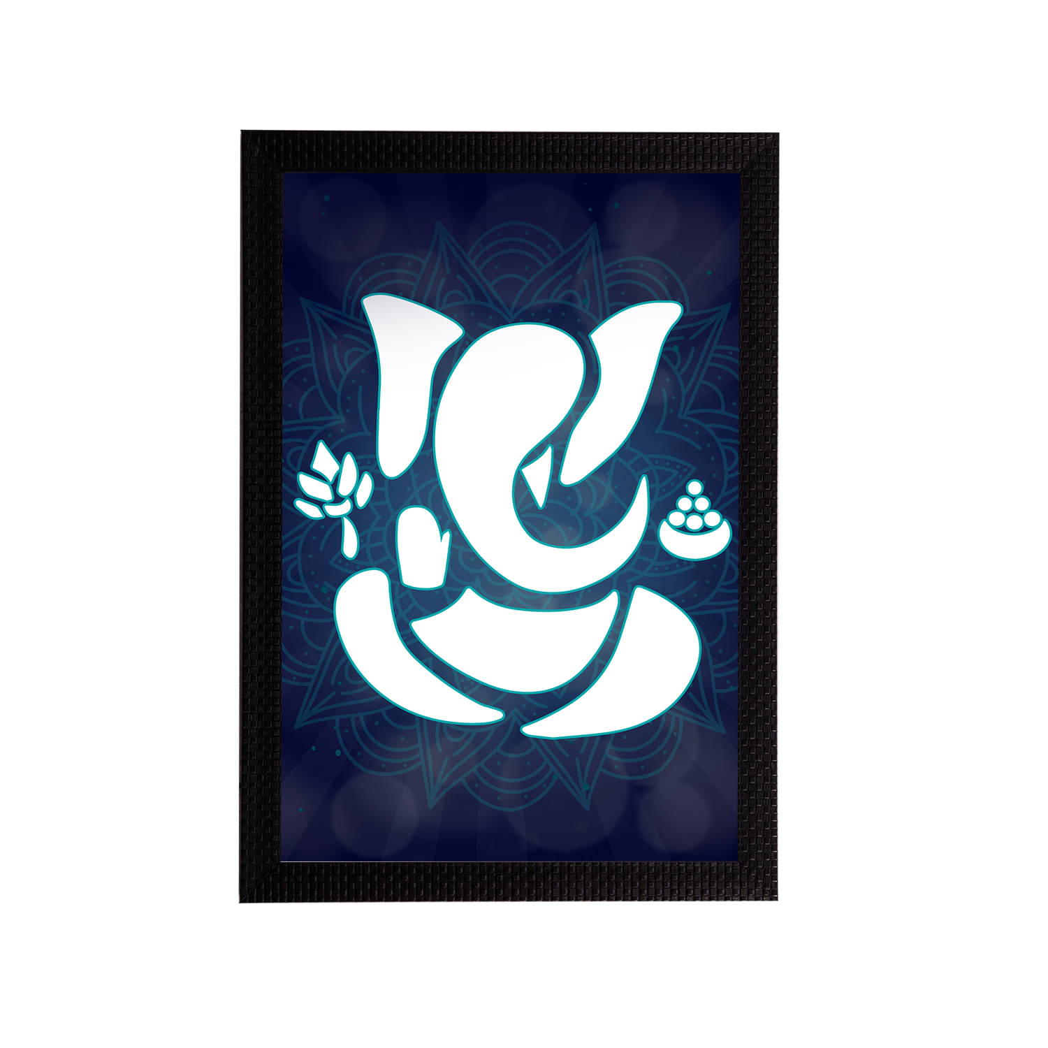 eCraftIndia Navy Blue & White Lord Ganesha Satin Matt Texture UV Wall Art     			eCraftIndia Navy Blue & White Lord Ganesha Satin Matt Texture UV Wall Art