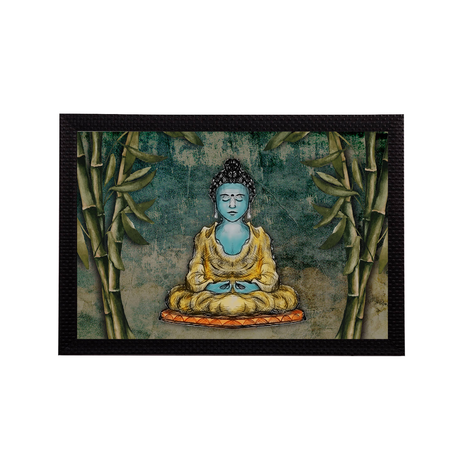 eCraftIndia Blue & Yellow Meditating Lord Buddha Satin Matt Texture UV Art Painting eCraftIndia Blue & Yellow Meditating Lord Buddha Satin Matt Texture UV Art Painting