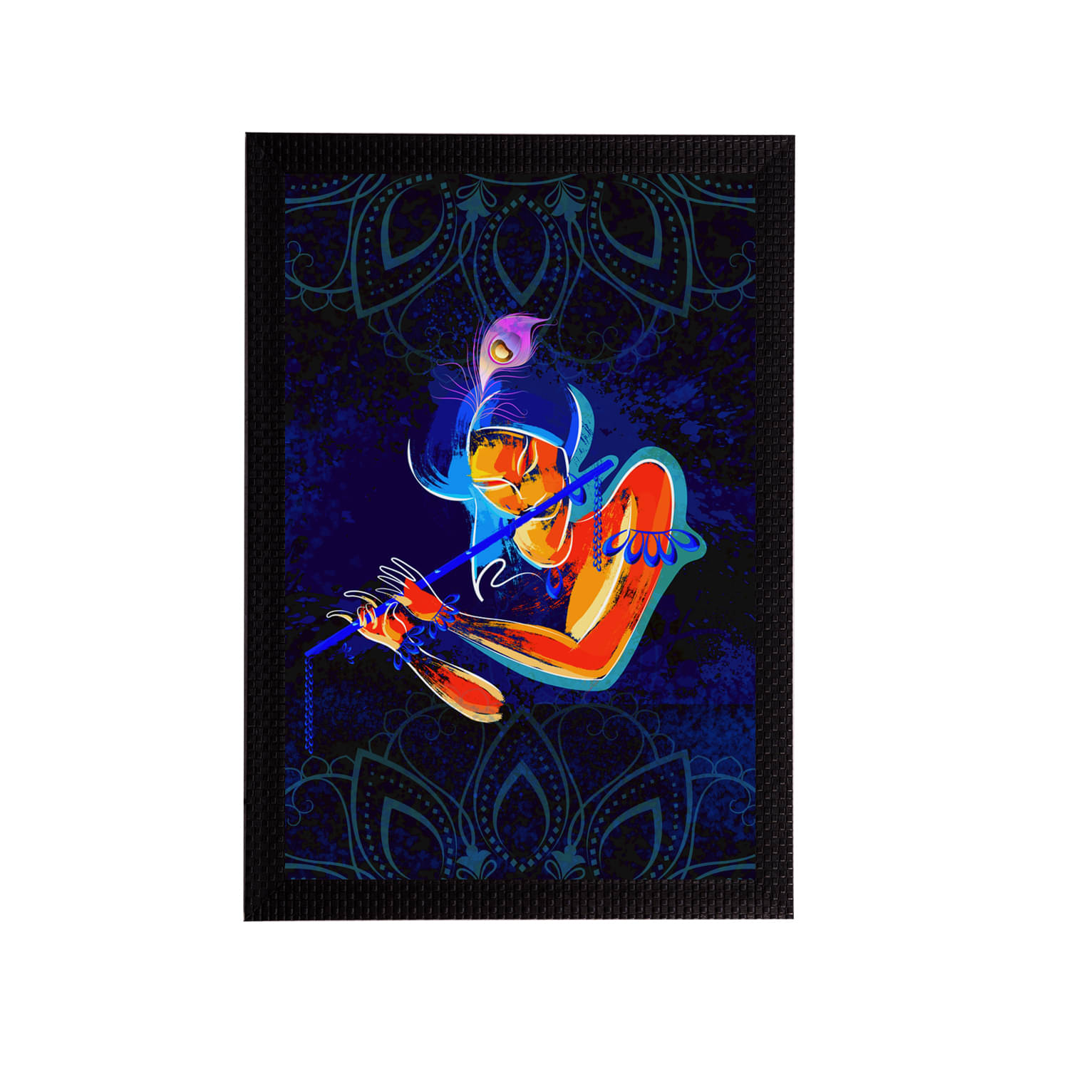     			eCraftIndia Lord Krishna Satin Matt Texture UV Art Painting