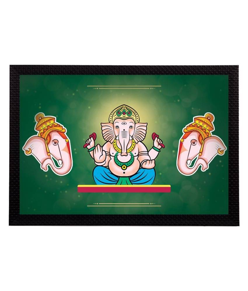 eCraftIndia Pink & Green Lord Ganesha Satin Matt Texture UV Wall Art eCraftIndia Pink & Green Lord Ganesha Satin Matt Texture UV Wall Art