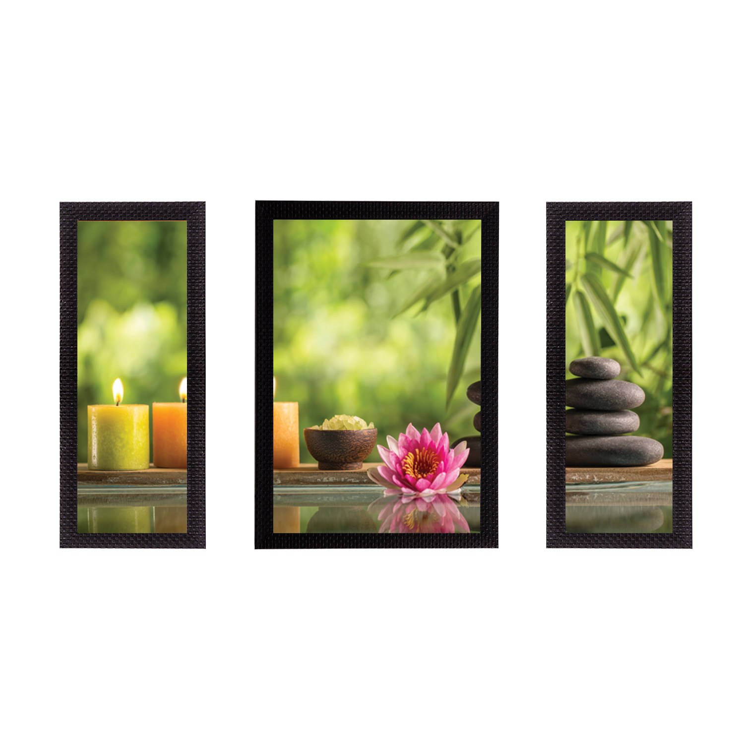 eCraftIndia Set of 3 Floral Theme Satin Matt Texture UV Art Painting eCraftIndia Set of 3 Floral Theme Satin Matt Texture UV Art Painting