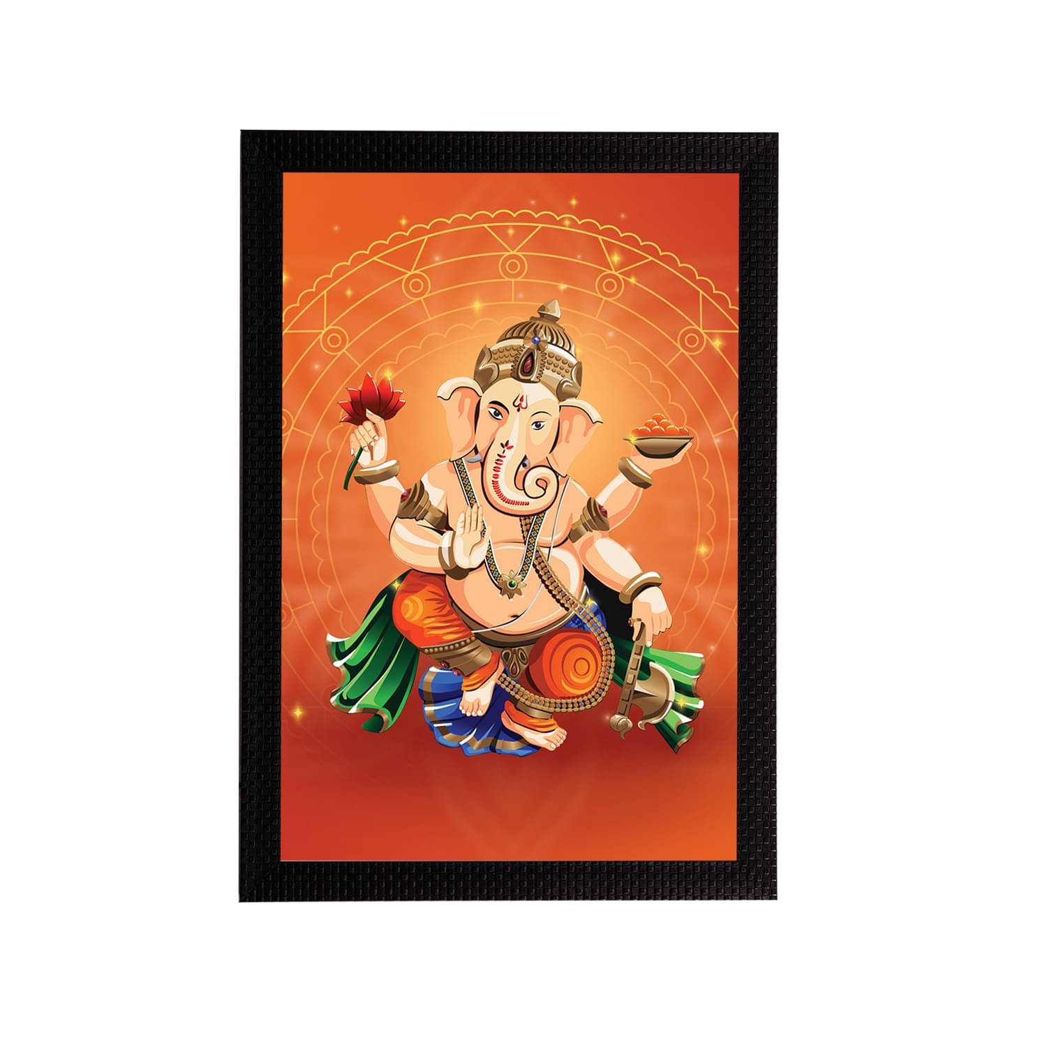 eCraftIndia Orange & Beige Lord Ganesha Satin Matt Texture UV Wall Art eCraftIndia Orange & Beige Lord Ganesha Satin Matt Texture UV Wall Art