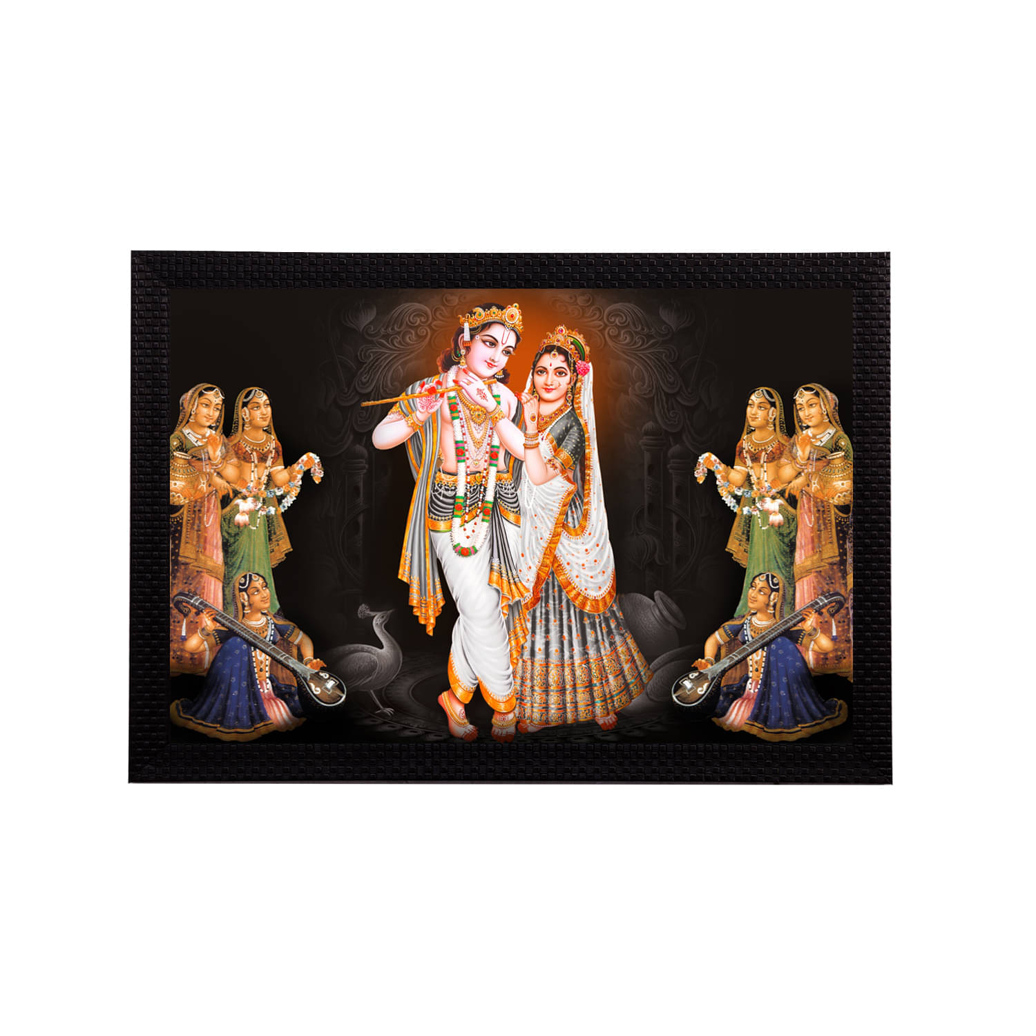     			eCraftIndia Lord Krishna Satin Matt Texture UV Art Painting