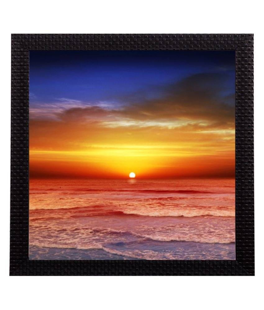     			eCraftIndia Set of 5 Multicoloured Sunset View UV Wall Art