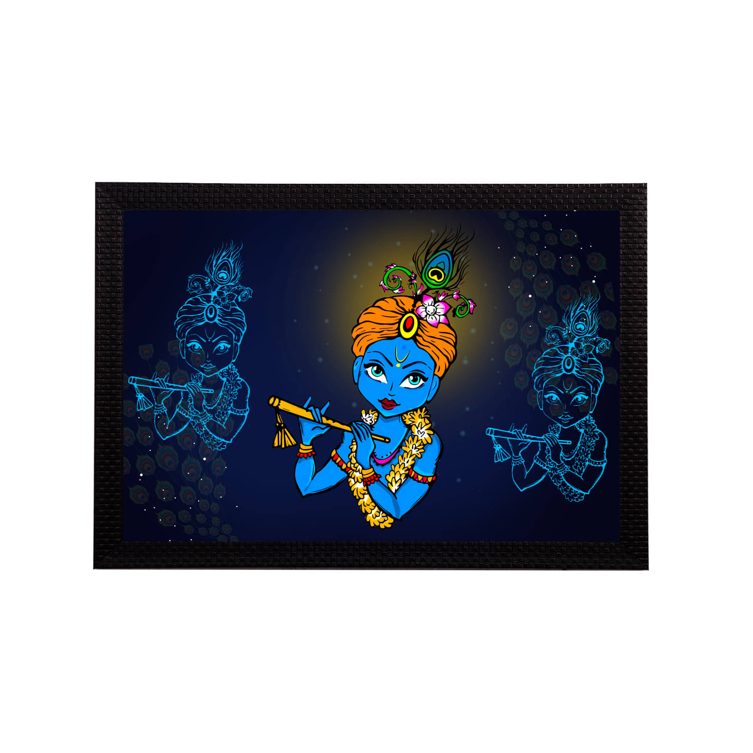     			eCraftIndia Lord Krishna Satin Matt Texture UV Art Painting