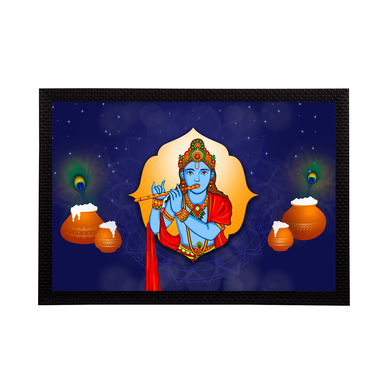 eCraftIndia Lord Krishna Satin Matt Texture UV Art Painting eCraftIndia Lord Krishna Satin Matt Texture UV Art Painting
