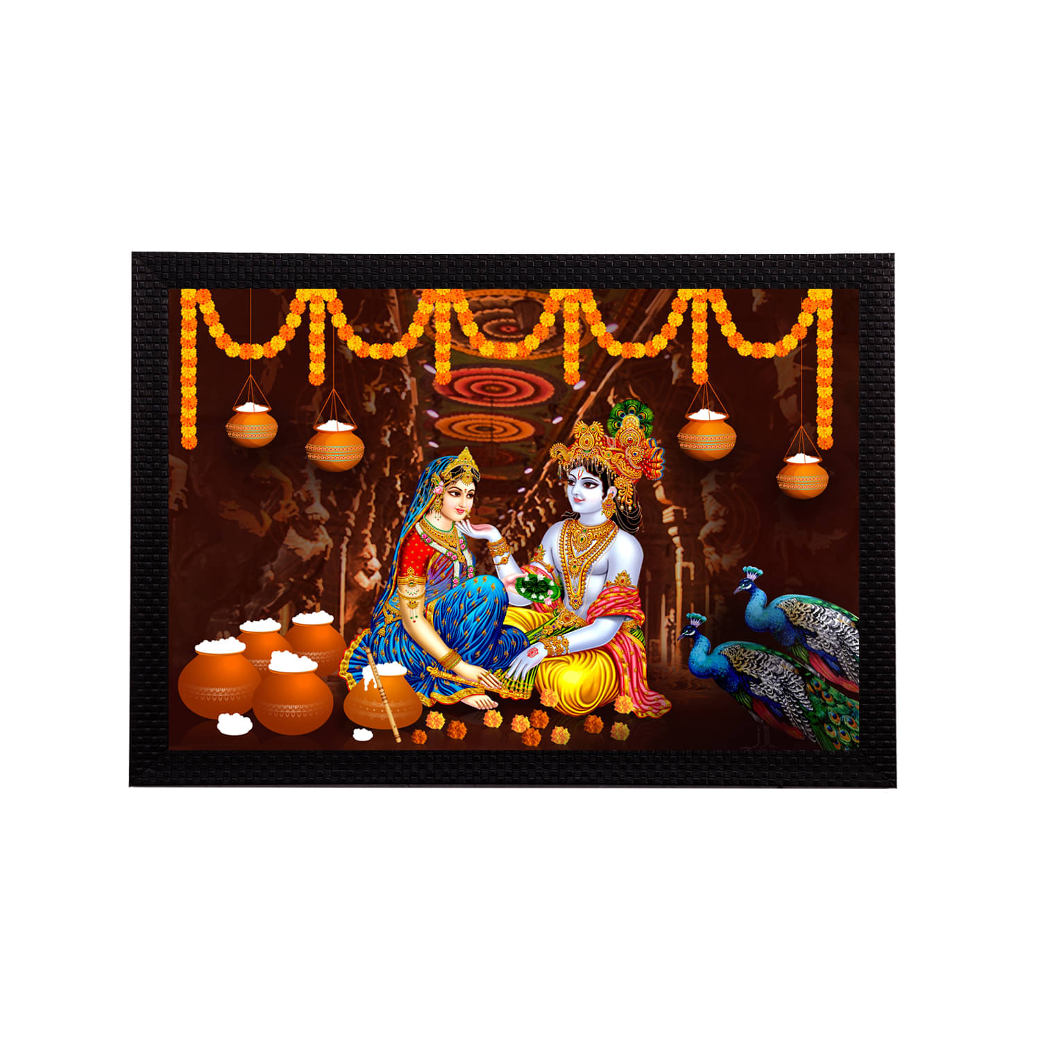     			eCraftIndia Lord Krishna Satin Matt Texture UV Art Painting