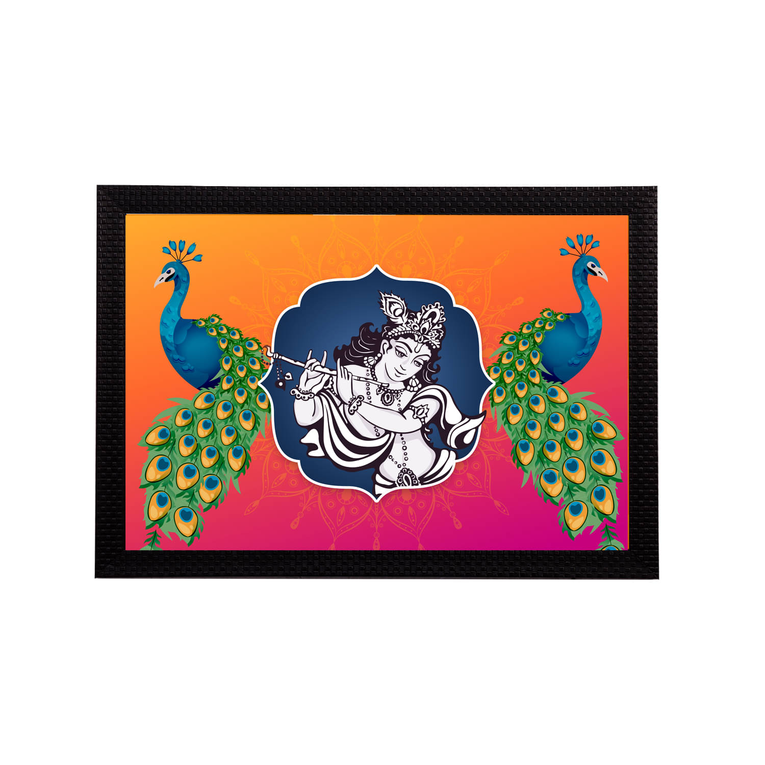     			eCraftIndia Lord Krishna Satin Matt Texture UV Art Painting
