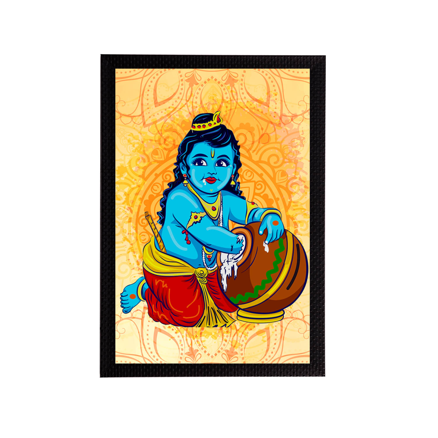     			eCraftIndia Lord Krishna Satin Matt Texture UV Art Painting