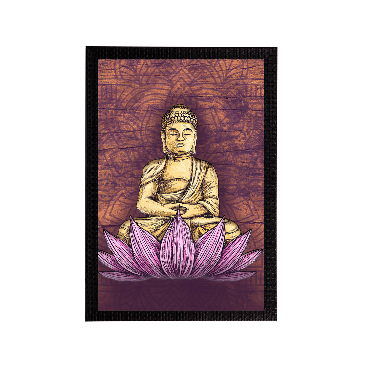 eCraftIndia Brown & Beige Meditating Lord Buddha Satin Matt Texture UV Art Painting eCraftIndia Brown & Beige Meditating Lord Buddha Satin Matt Texture UV Art Painting