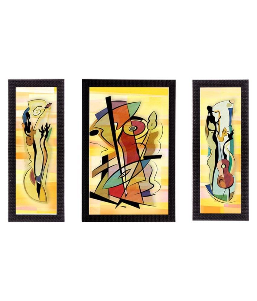 eCraftIndia Set of 3 Multicoloured Abstract Object UV Wall Art eCraftIndia Set of 3 Multicoloured Abstract Object UV Wall Art