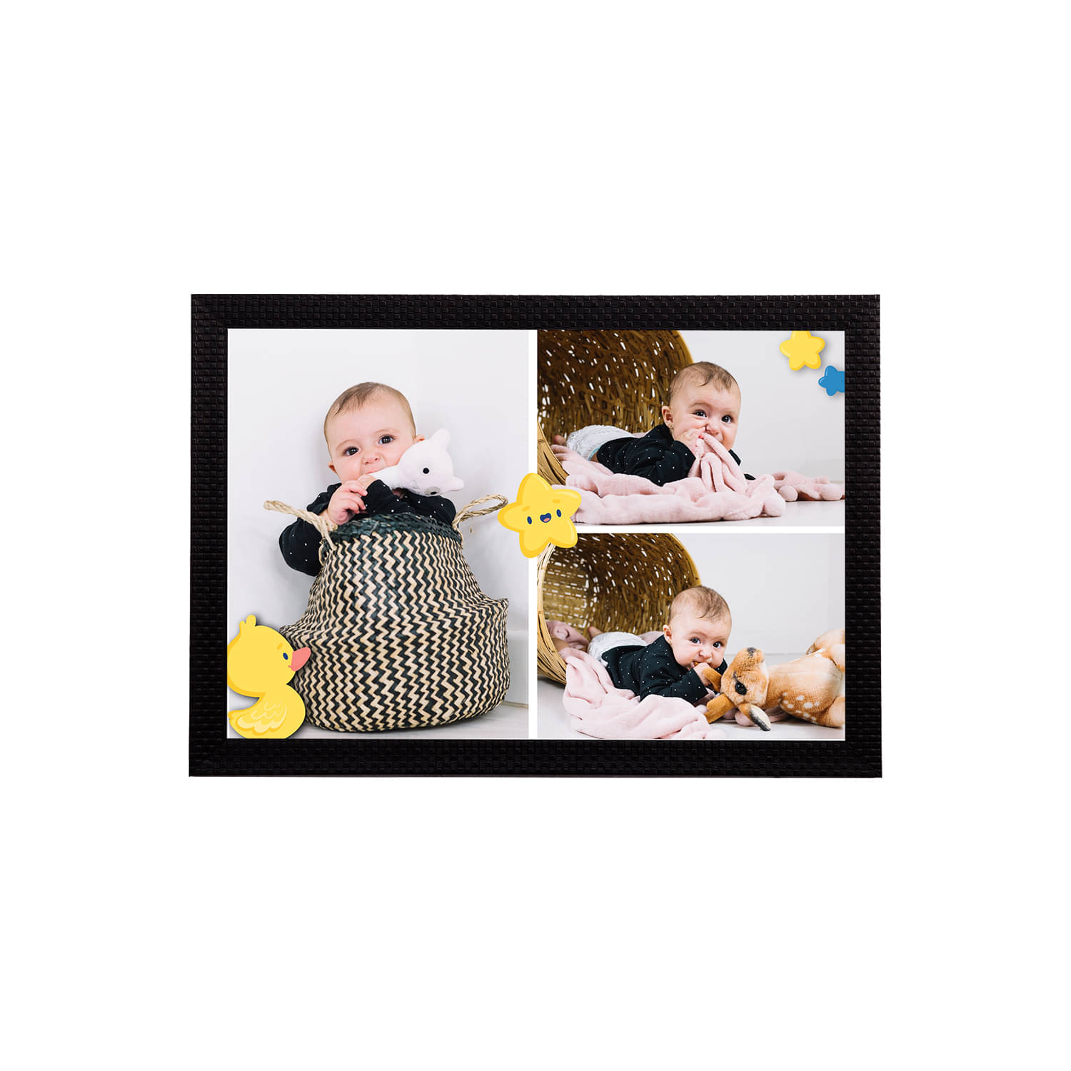 eCraftIndia Black & White Satin Matt Texture Baby Portrait UV Wall Art eCraftIndia Black & White Satin Matt Texture Baby Portrait UV Wall Art