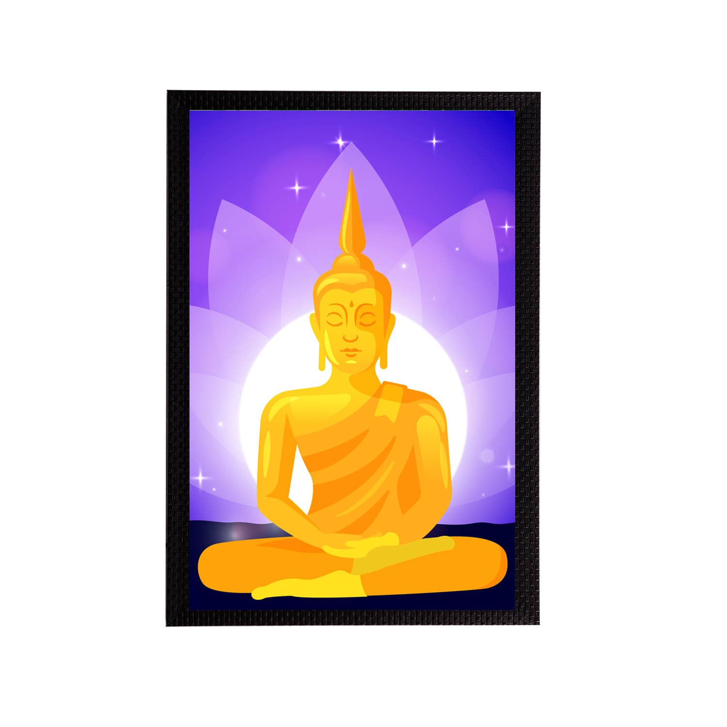 eCraftIndia Purple & White Meditating Lord Buddha Satin Matt Texture UV Art Painting eCraftIndia Purple & White Meditating Lord Buddha Satin Matt Texture UV Art Painting