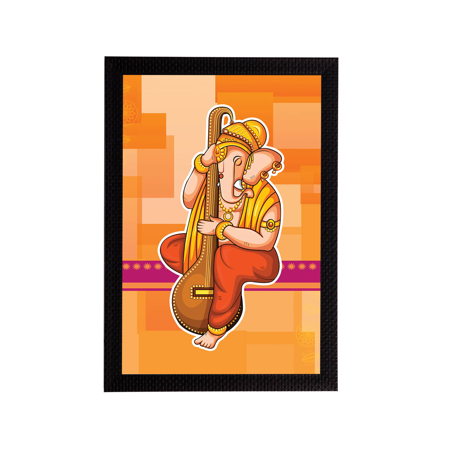 eCraftIndia Orange & Red Lord Ganesha Satin Matt Textured UV Wall Art eCraftIndia Orange & Red Lord Ganesha Satin Matt Textured UV Wall Art