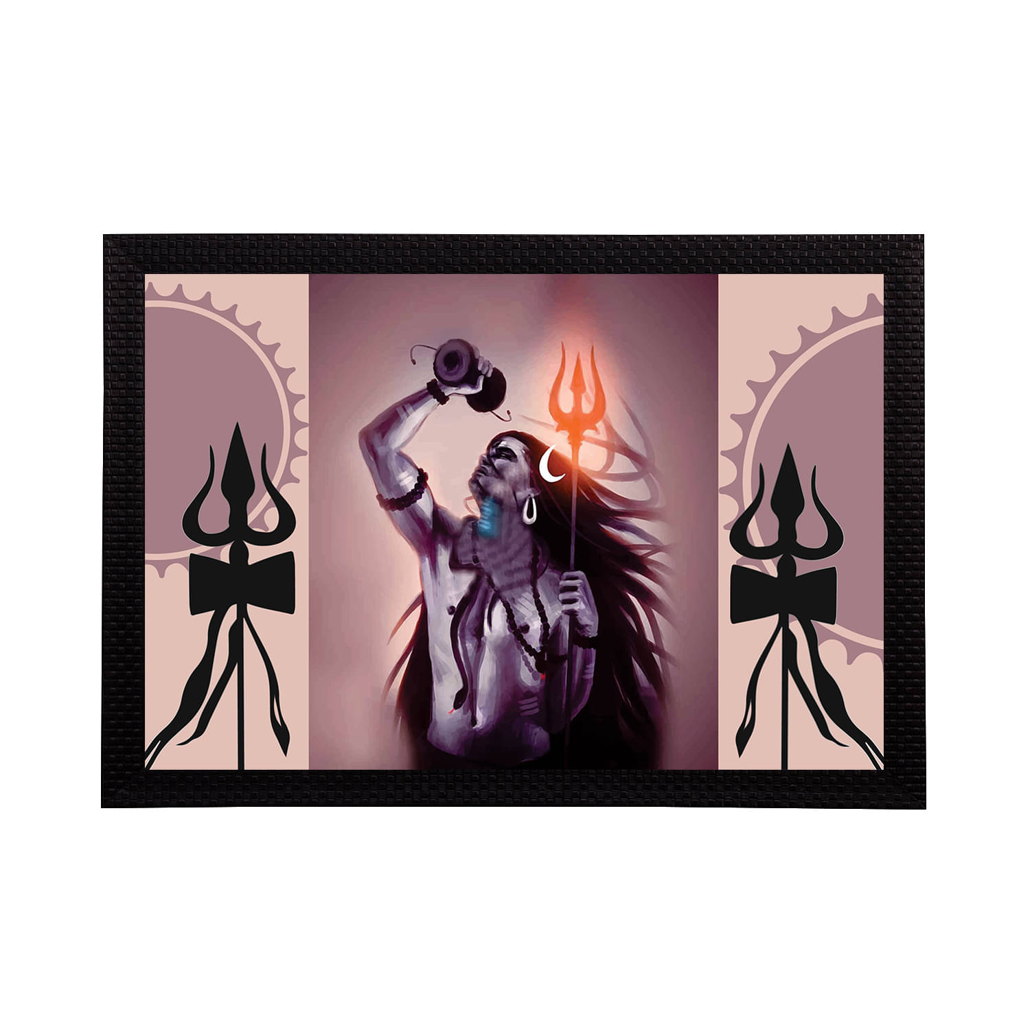     			eCraftIndia Pink & Black Lord Shiva Satin Matt Texture UV Art Painting