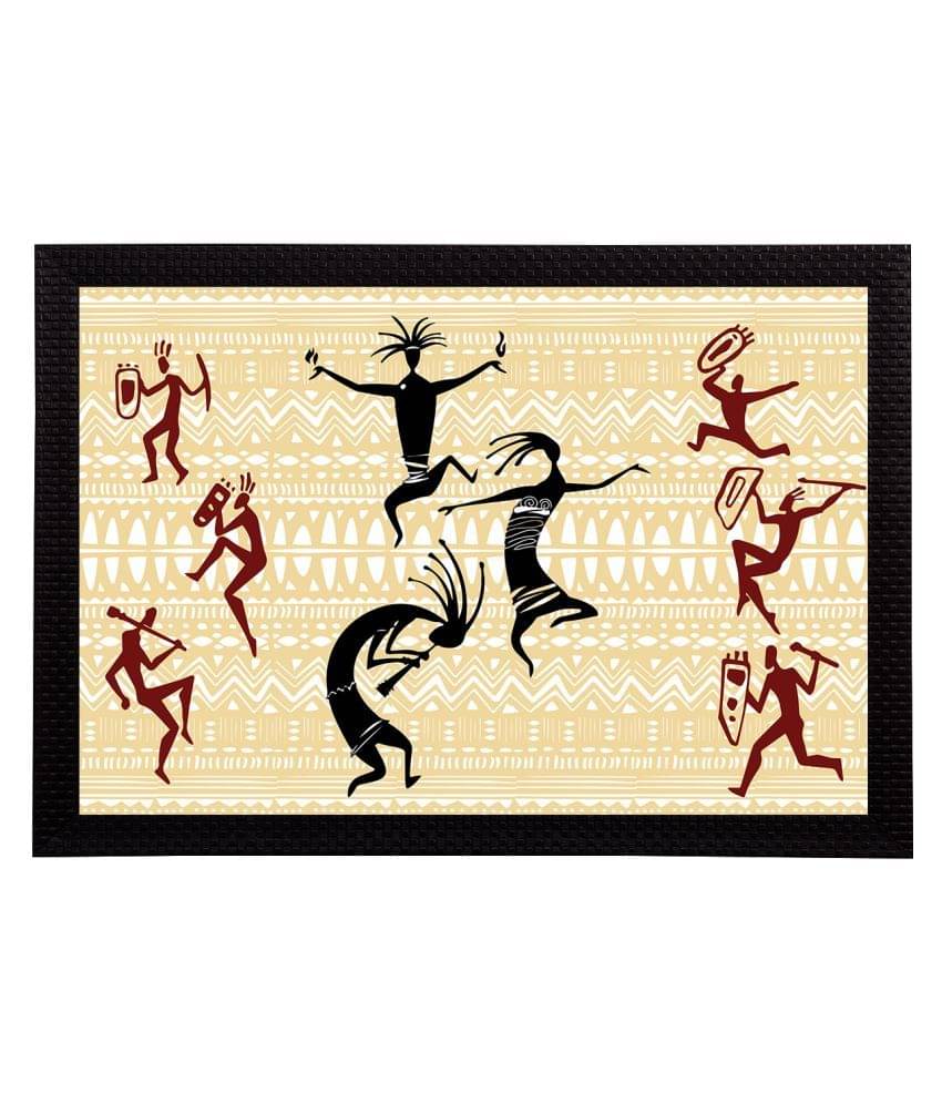 eCraftIndia Beige & Maroon Tribal Theme Satin Matt Texture UV Art Painting eCraftIndia Beige & Maroon Tribal Theme Satin Matt Texture UV Art Painting