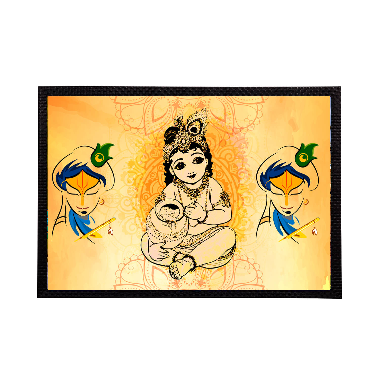     			eCraftIndia Lord Krishna Satin Matt Texture UV Art Painting
