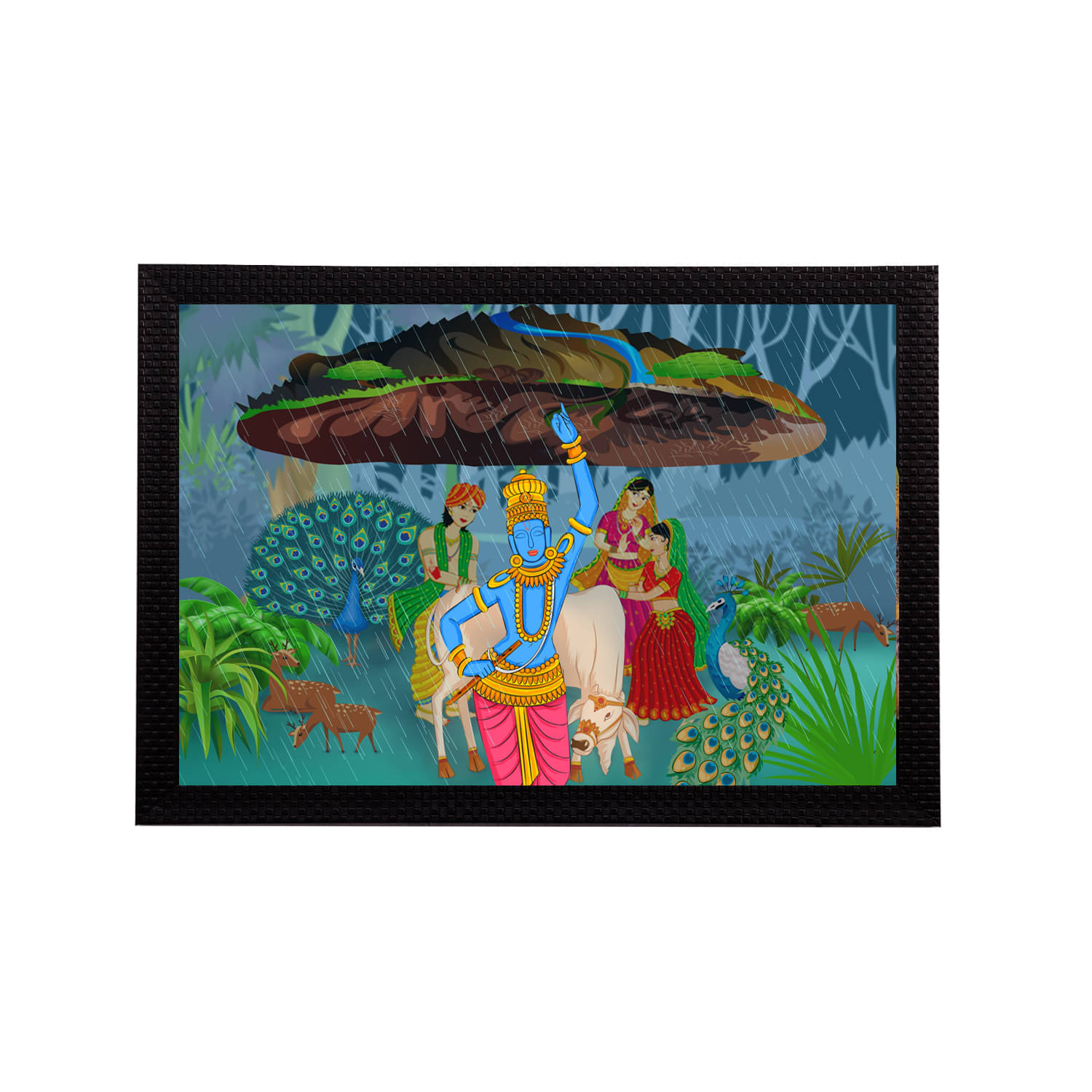     			eCraftIndia Lord Krishna Satin Matt Texture UV Art Painting