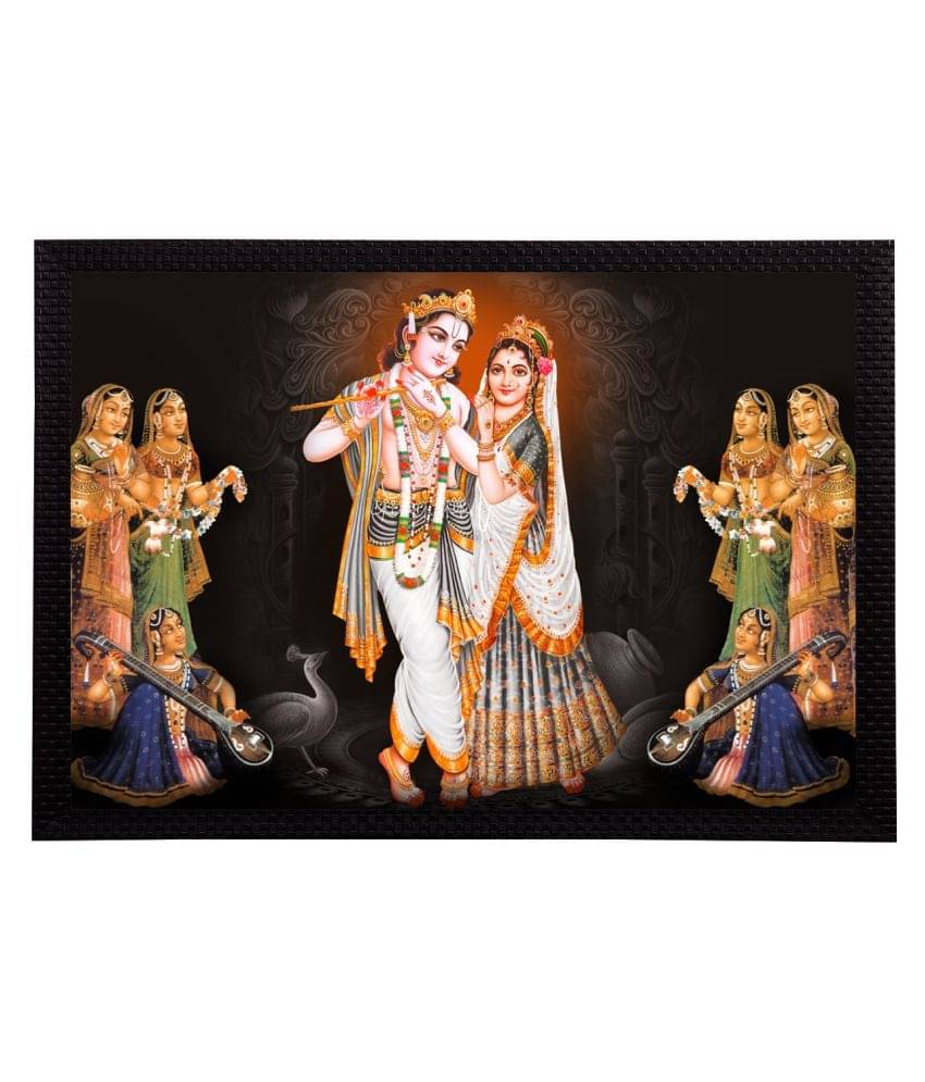     			eCraftIndia Lord Krishna Satin Matt Texture UV Art Painting