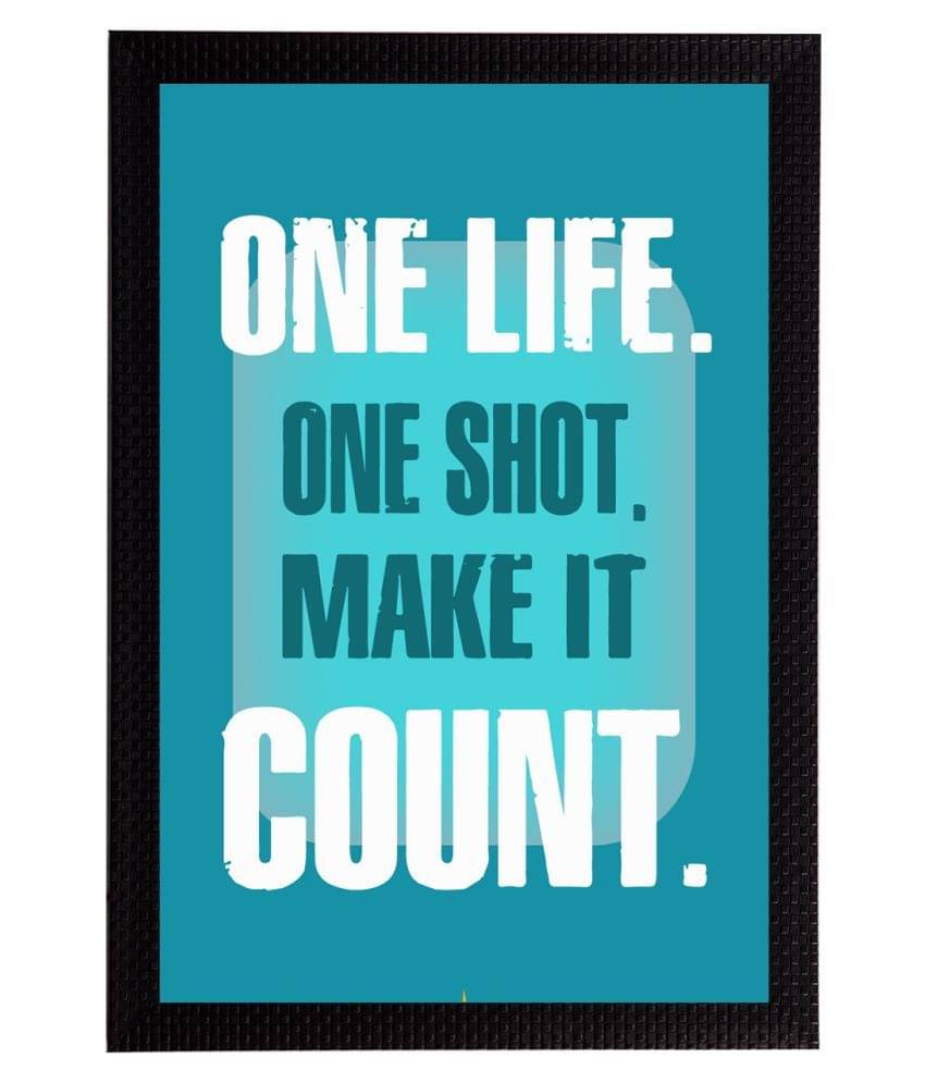     			eCraftIndia Blue & White Motivational Quote Satin Matt Textured UV Art Painting