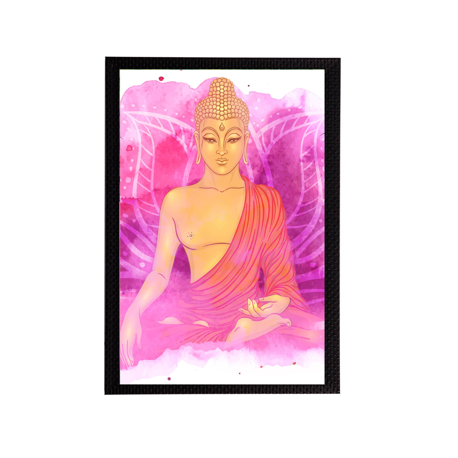 eCraftIndia Pink & Beige Meditating Lord Buddha Printed Satin Matt Textured UV Wall Art eCraftIndia Pink & Beige Meditating Lord Buddha Printed Satin Matt Textured UV Wall Art