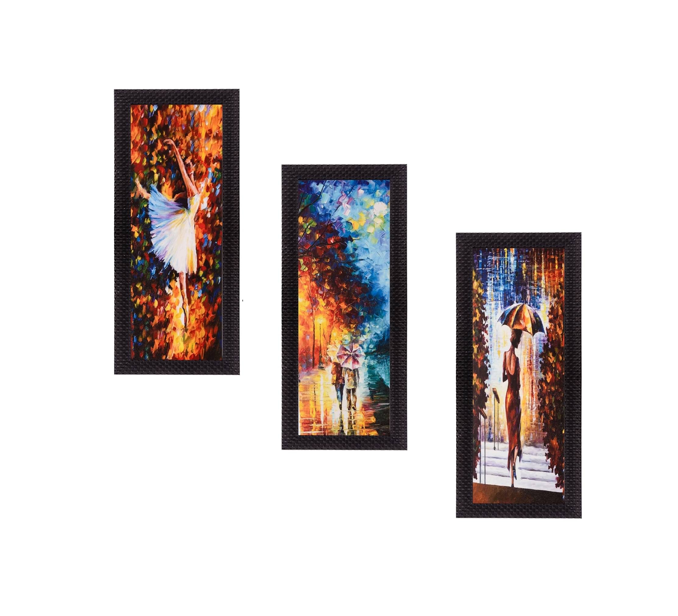 eCraftIndia Set of 3 Orange & Blue Beautiful Loving Couple Satin Matt Texture UV Wall Art eCraftIndia Set of 3 Orange & Blue Beautiful Loving Couple Satin Matt Texture UV Wall Art