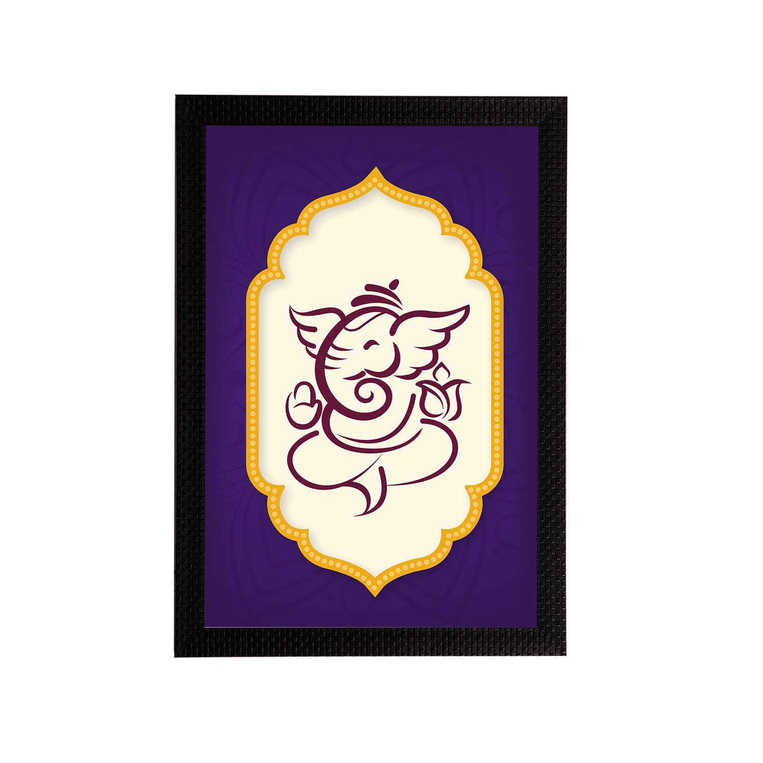     			eCraftIndia Purple & Beige Lord Ganesha Satin Matt Texture UV Art Painting