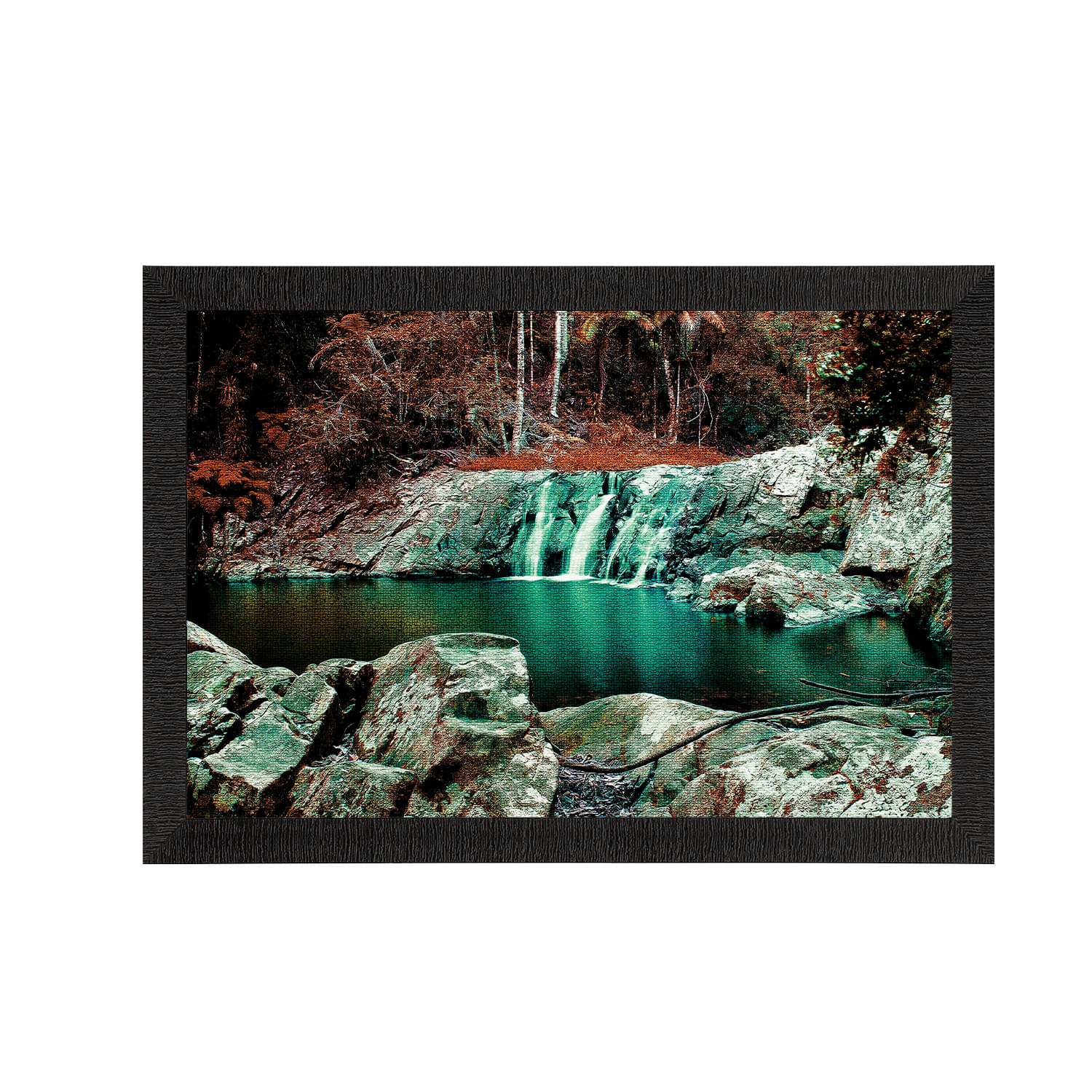 eCraftIndia Green & Brown Beautiful Scenic Waterfall View Satin Matt Texture UV Art Painting eCraftIndia Green & Brown Beautiful Scenic Waterfall View Satin Matt Texture UV Art Painting