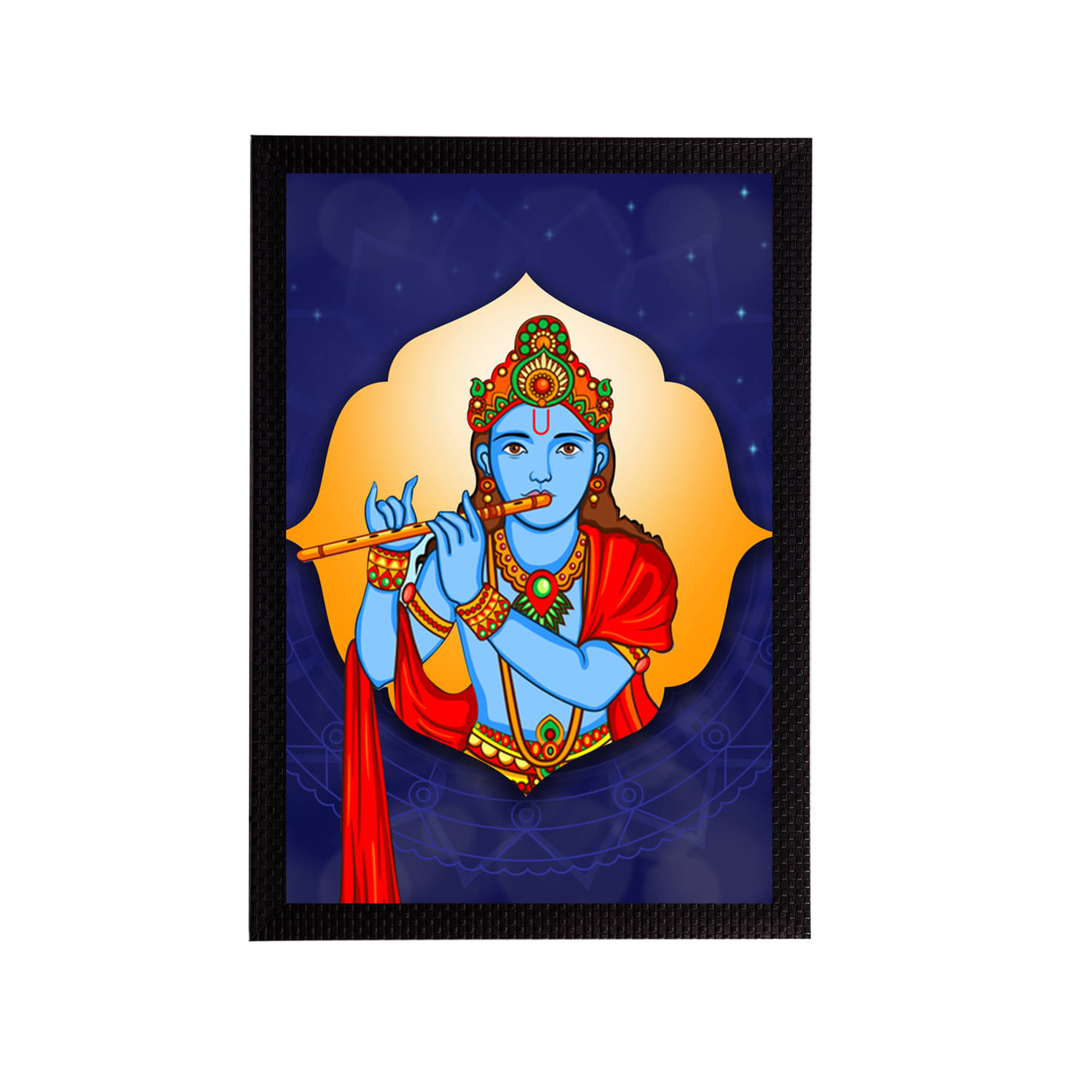     			eCraftIndia Lord Krishna Satin Matt Texture UV Art Painting