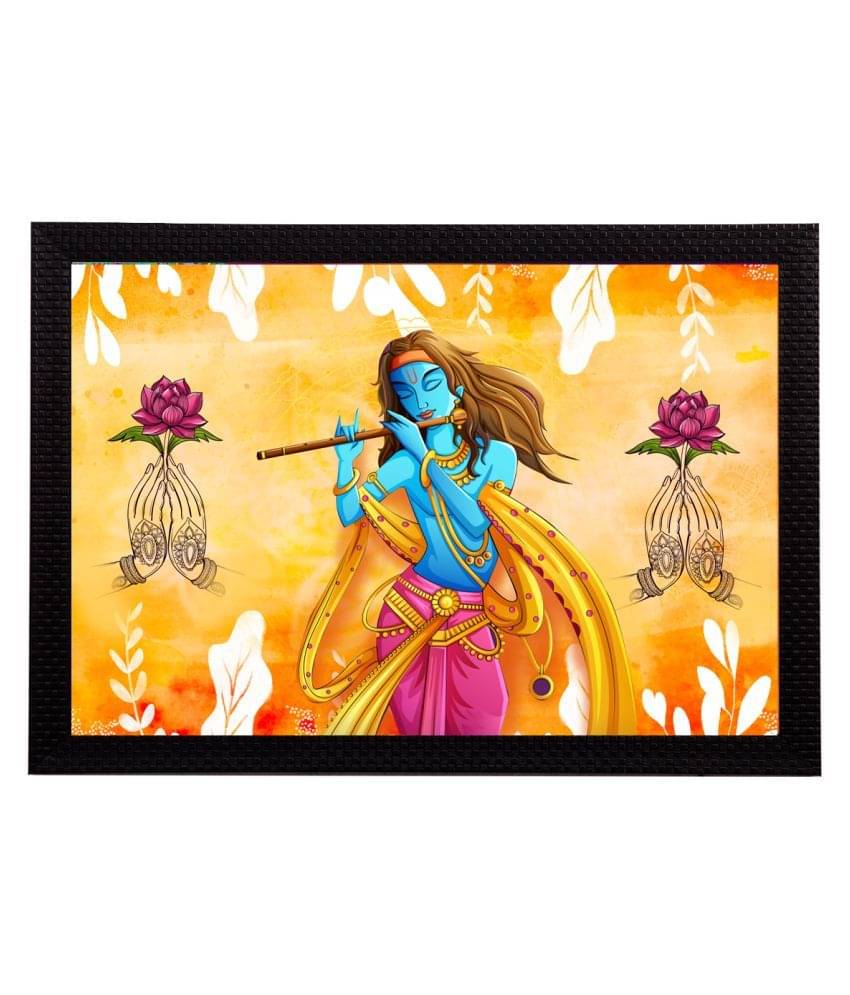 eCraftIndia Lord Krishna Satin Matt Texture UV Art Painting eCraftIndia Lord Krishna Satin Matt Texture UV Art Painting