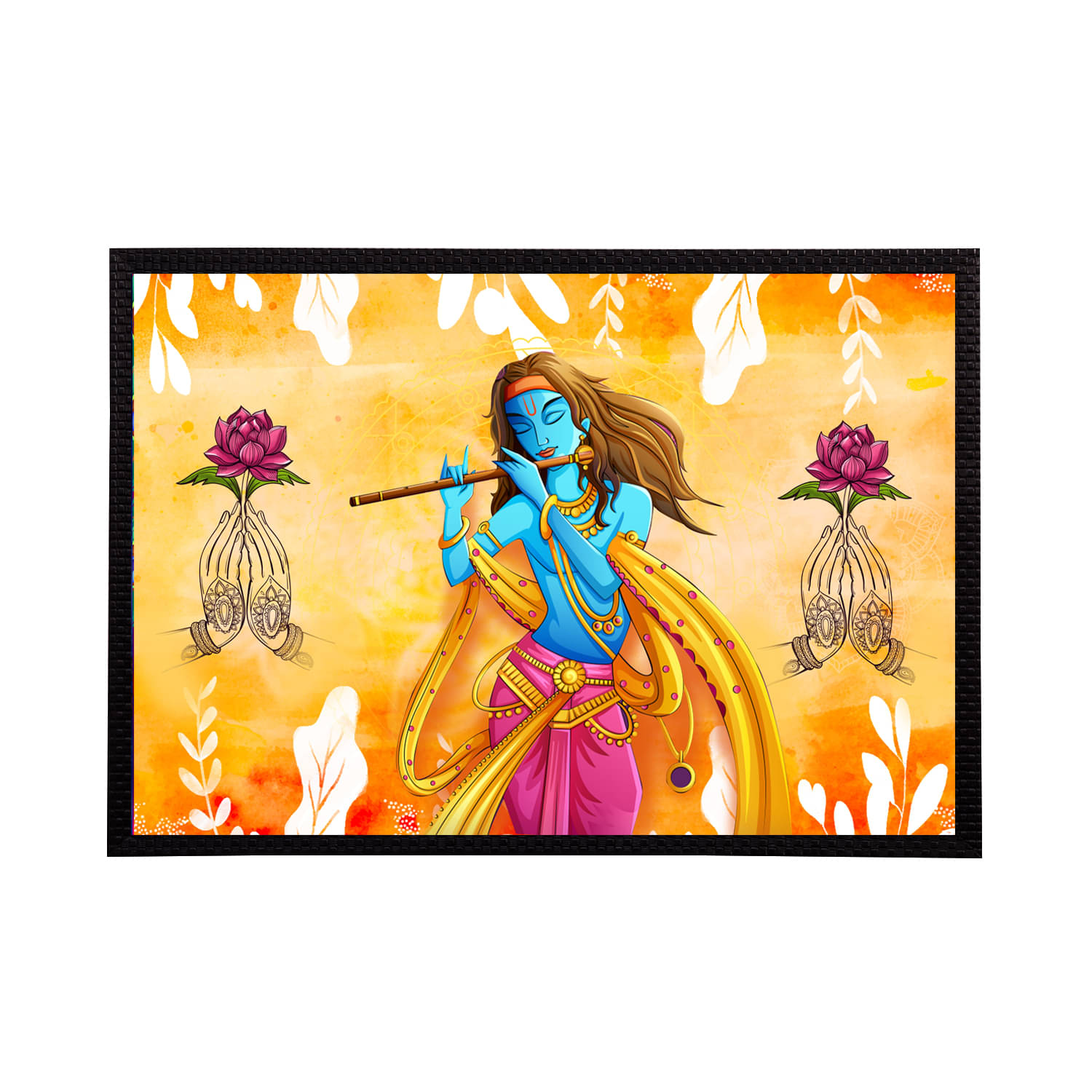eCraftIndia Lord Krishna Satin Matt Texture UV Art Painting eCraftIndia Lord Krishna Satin Matt Texture UV Art Painting