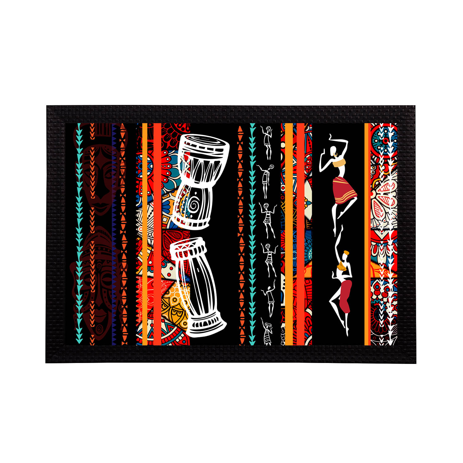 eCraftIndia Black & Red Tribal Theme Printed Satin Matt Textured UV Wall Art eCraftIndia Black & Red Tribal Theme Printed Satin Matt Textured UV Wall Art