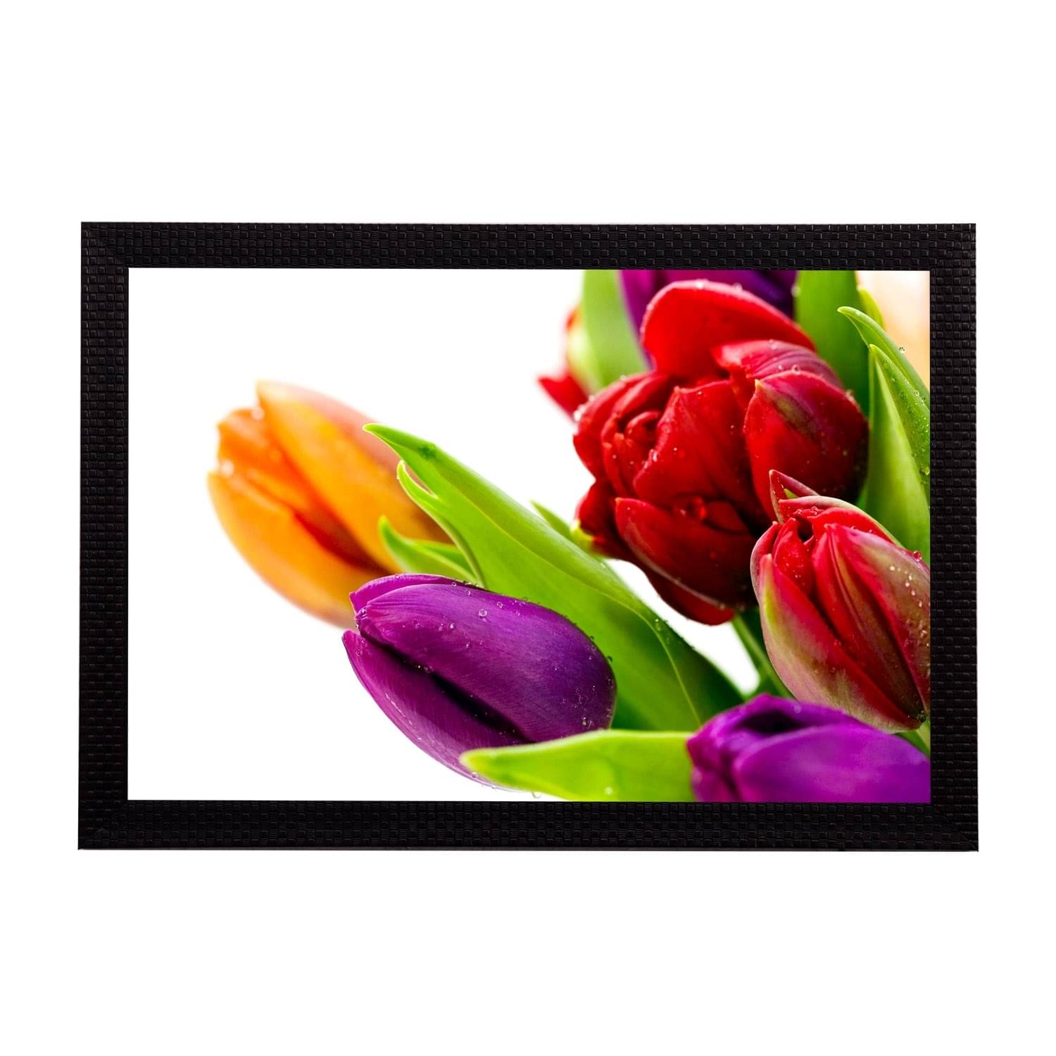     			eCraftIndia Multicoloured Floral UV Wall Art