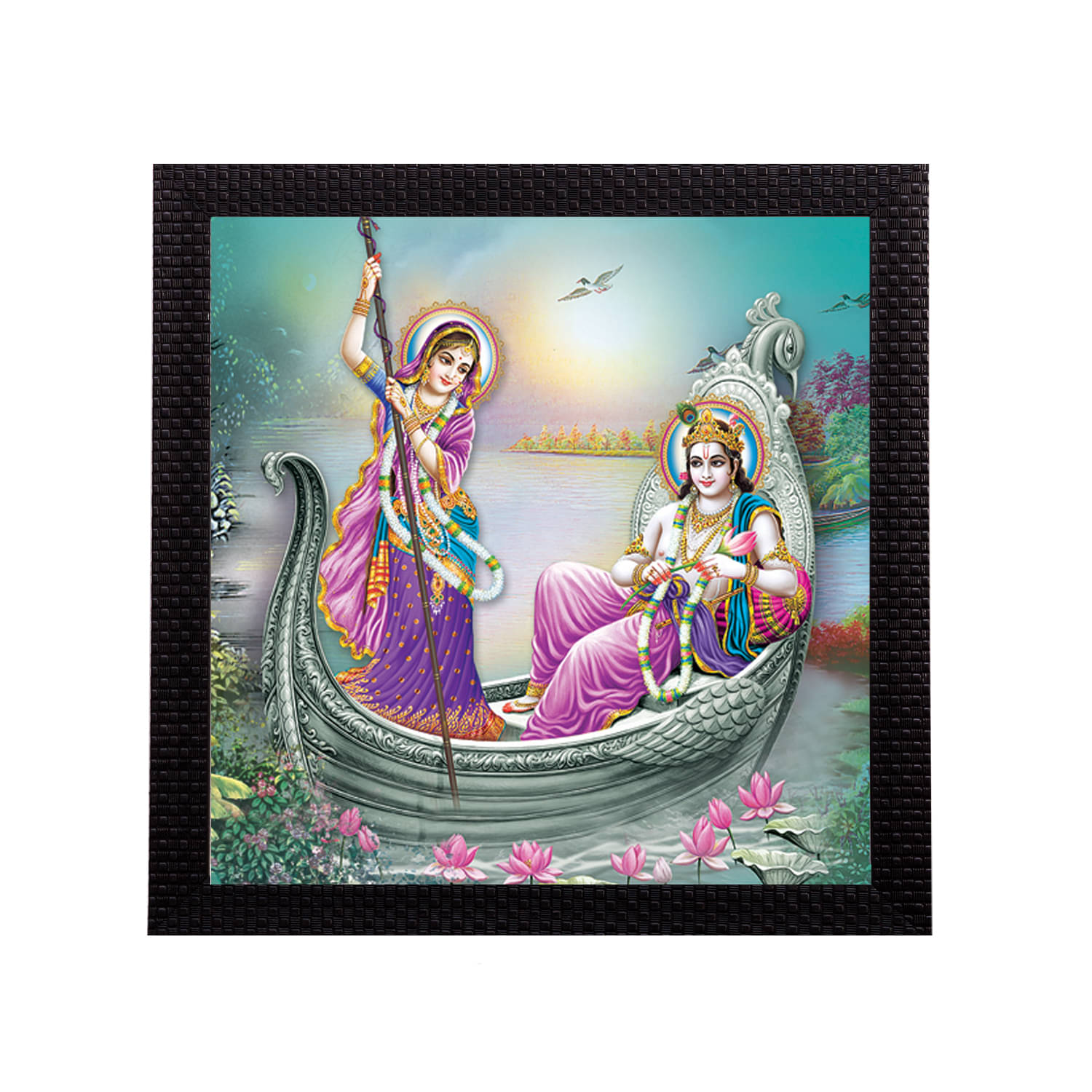     			eCraftIndia Multicoloured Radha Krishna UV Wall Art