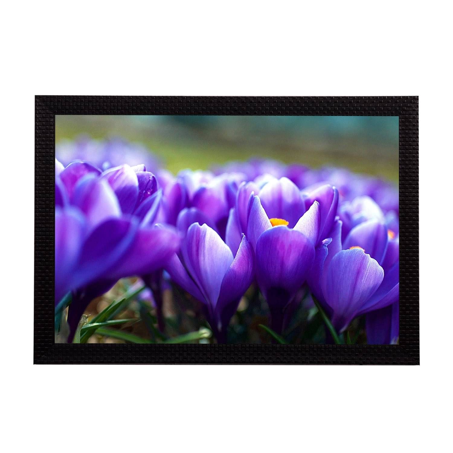     			eCraftIndia Purple Floral UV Wall Art