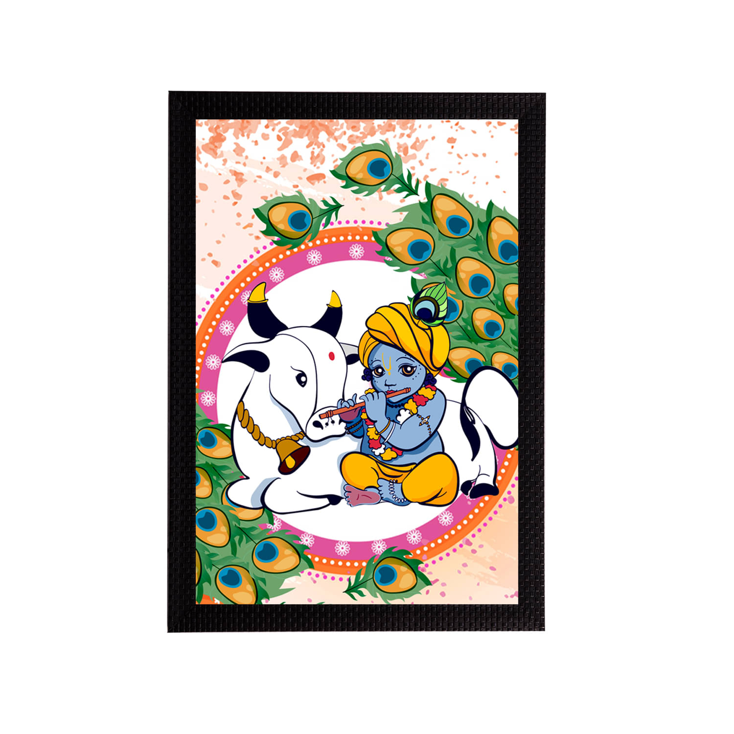     			eCraftIndia Lord Krishna Satin Matt Texture UV Art Painting