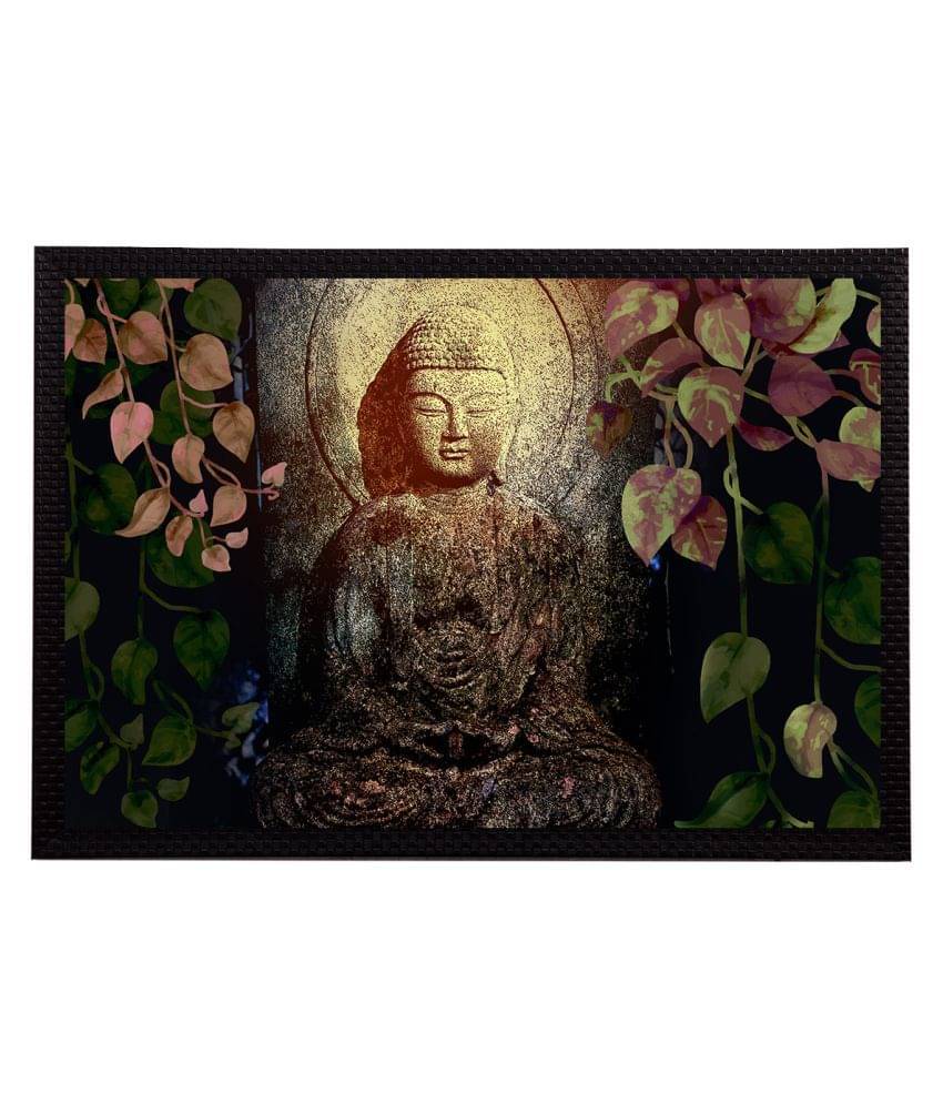     			eCraftIndia Multicoloured Meditating Lord Buddha Satin Matt Texture UV Wall Art