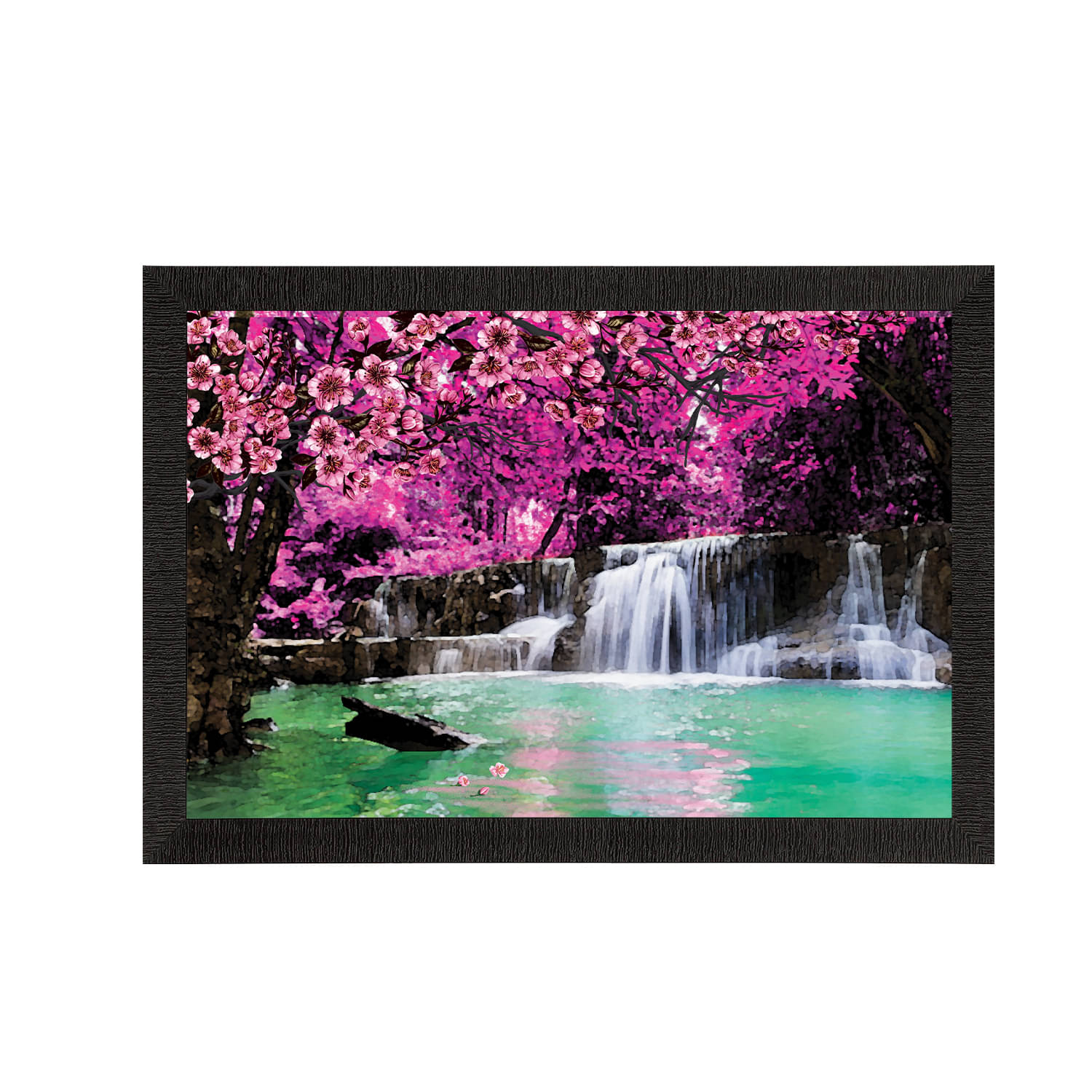 eCraftIndia Pink & Black Beautiful Scenic Waterfall View Satin Matt Texture UV Art Painting eCraftIndia Pink & Black Beautiful Scenic Waterfall View Satin Matt Texture UV Art Painting