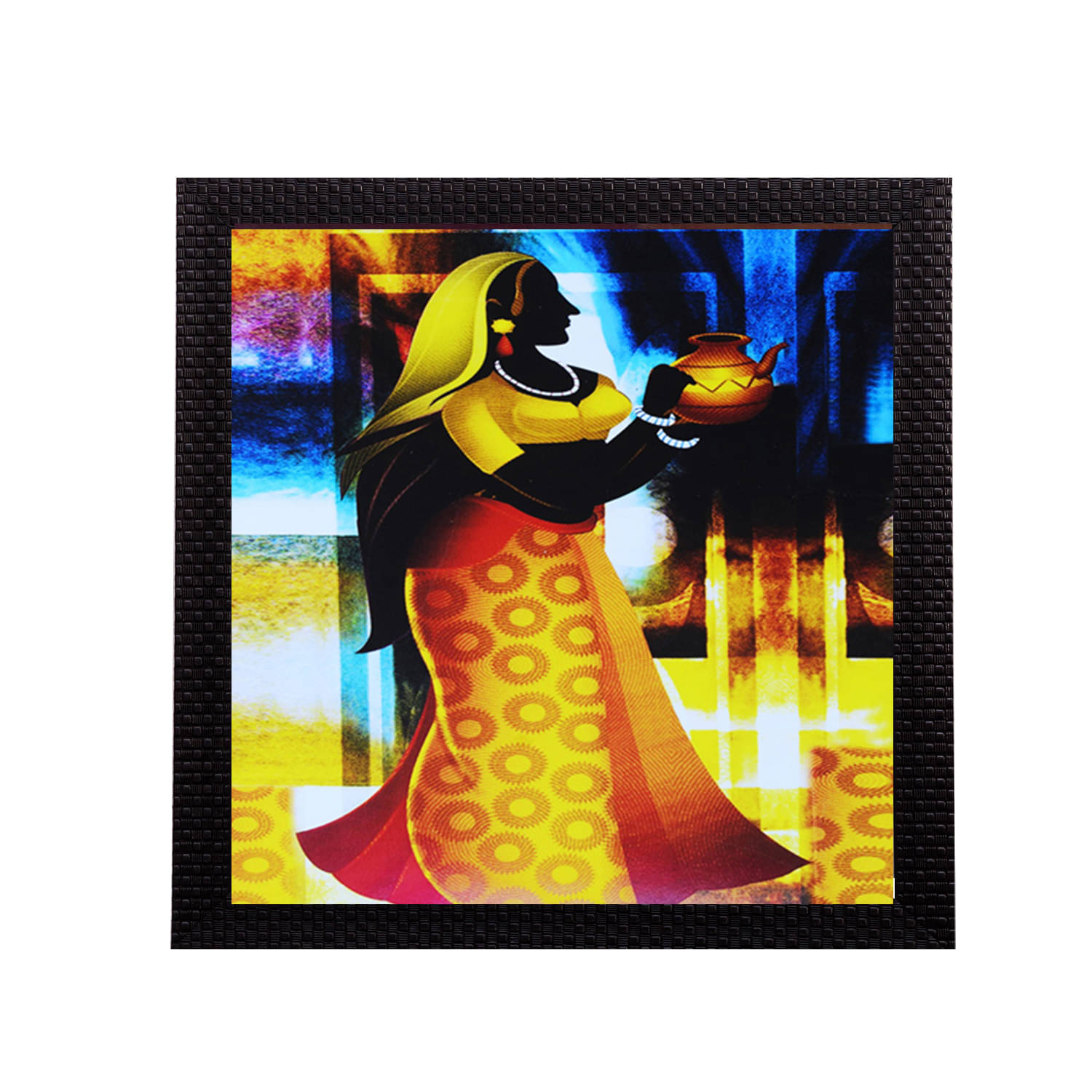 eCraftIndia Village Lady Satin Matt Texture UV Art Painting eCraftIndia Village Lady Satin Matt Texture UV Art Painting