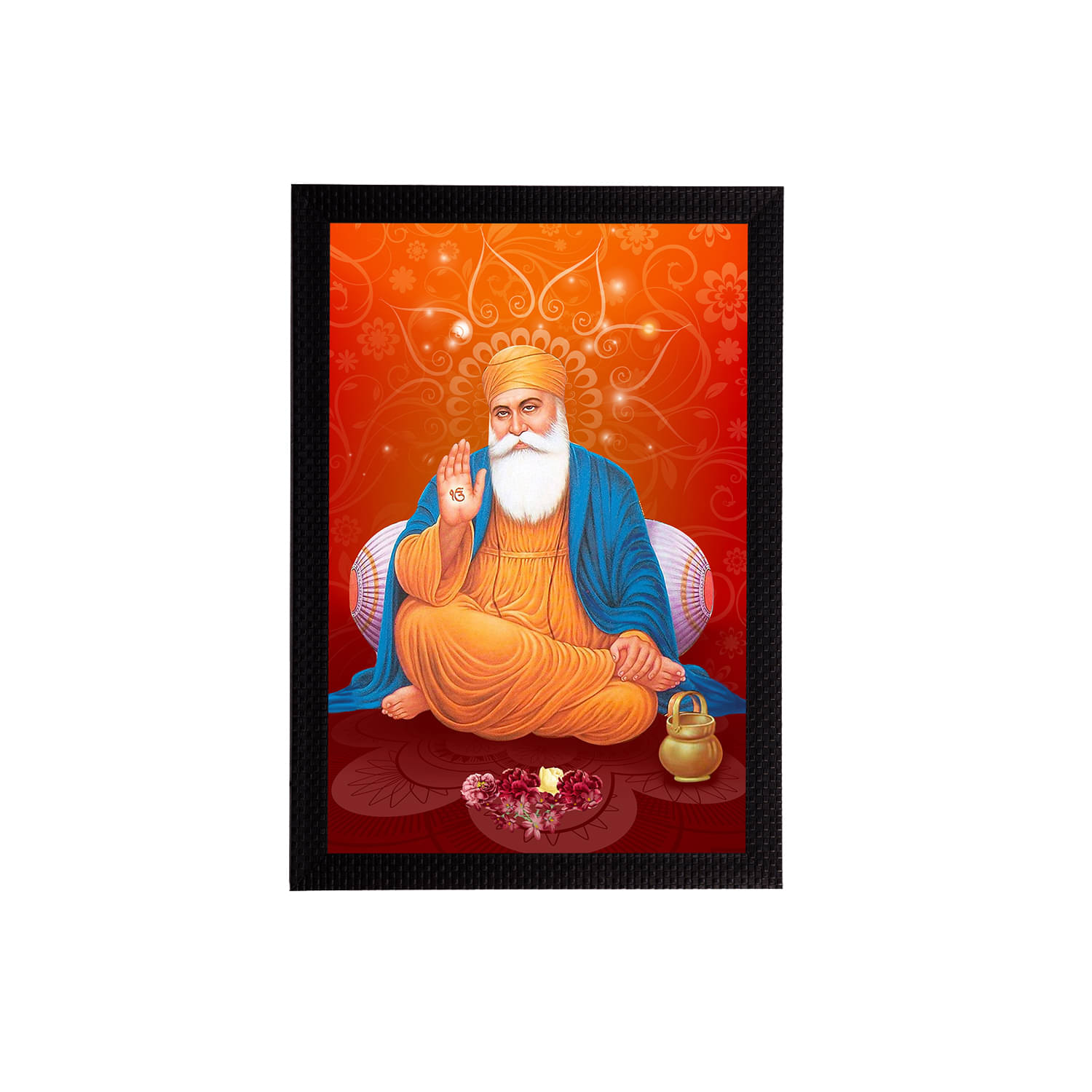 eCraftIndia Orange & Blue Guru Nanak Sahib Satin Matt Texture Framed UV Wall Art Painting eCraftIndia Orange & Blue Guru Nanak Sahib Satin Matt Texture Framed UV Wall Art Painting