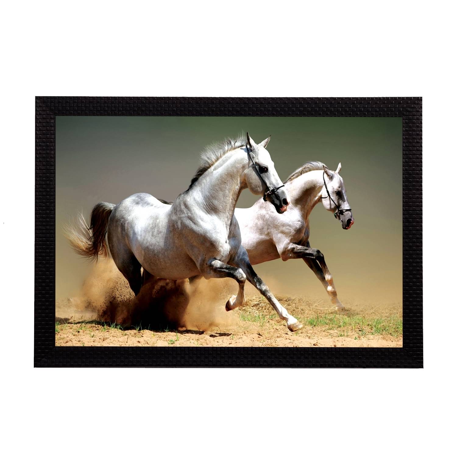     			eCraftIndia Multicoloured Horses UV Wall Art
