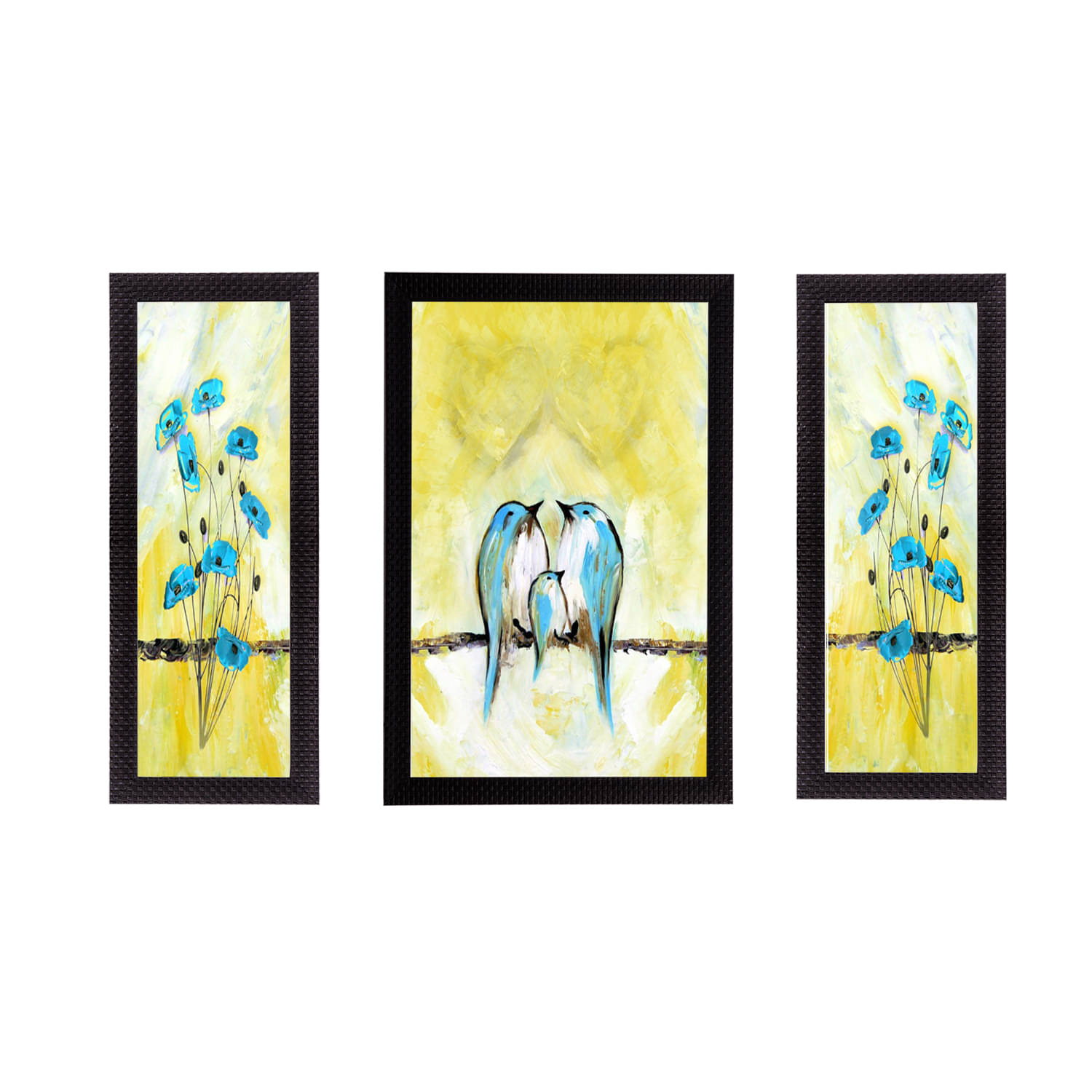     			eCraftIndia Set of 3 Multicoloured Radha Krishna UV Wall Art