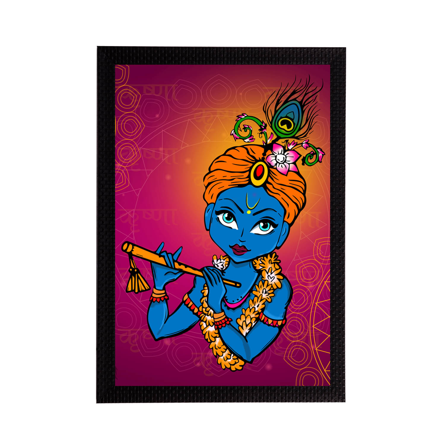     			eCraftIndia Lord Krishna Satin Matt Texture UV Art Painting